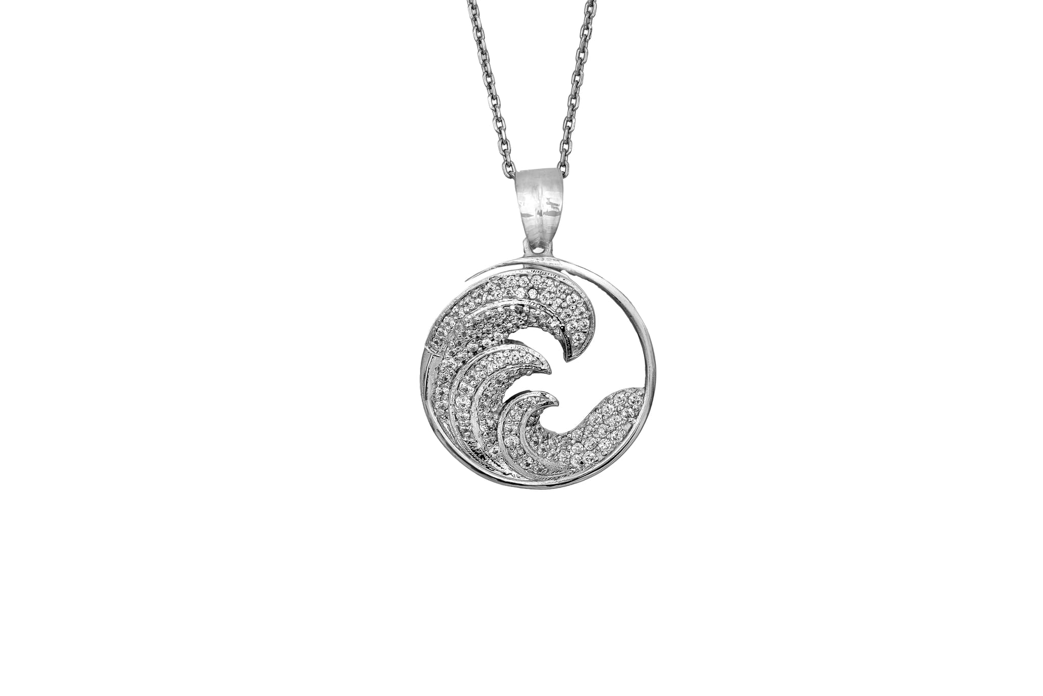 SHIMMERING WAVES SILVER PENDANT