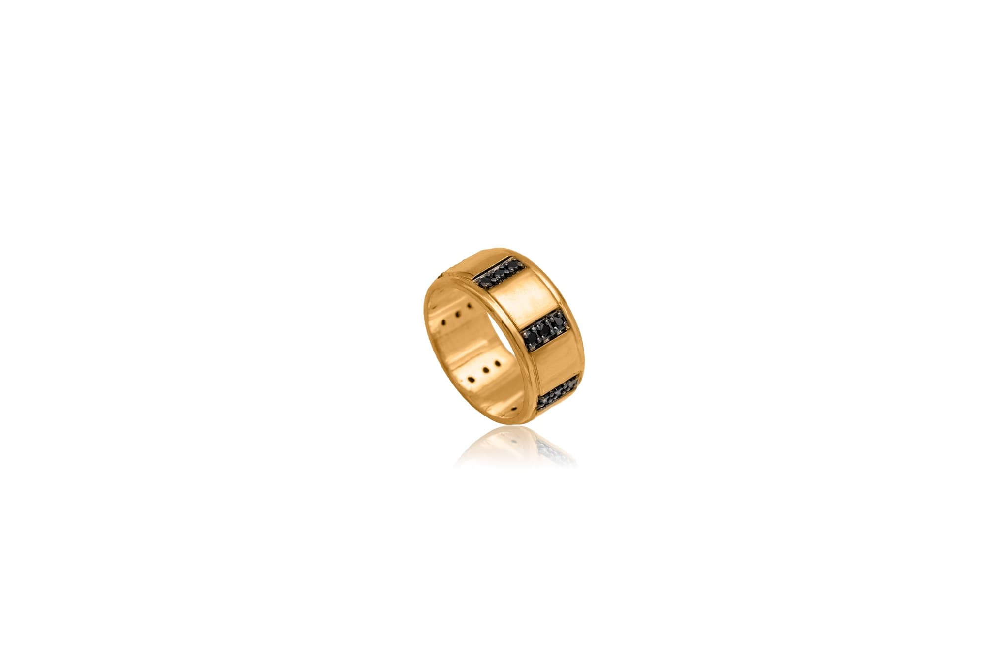 DAZZLING STRIPPED SILVER RING