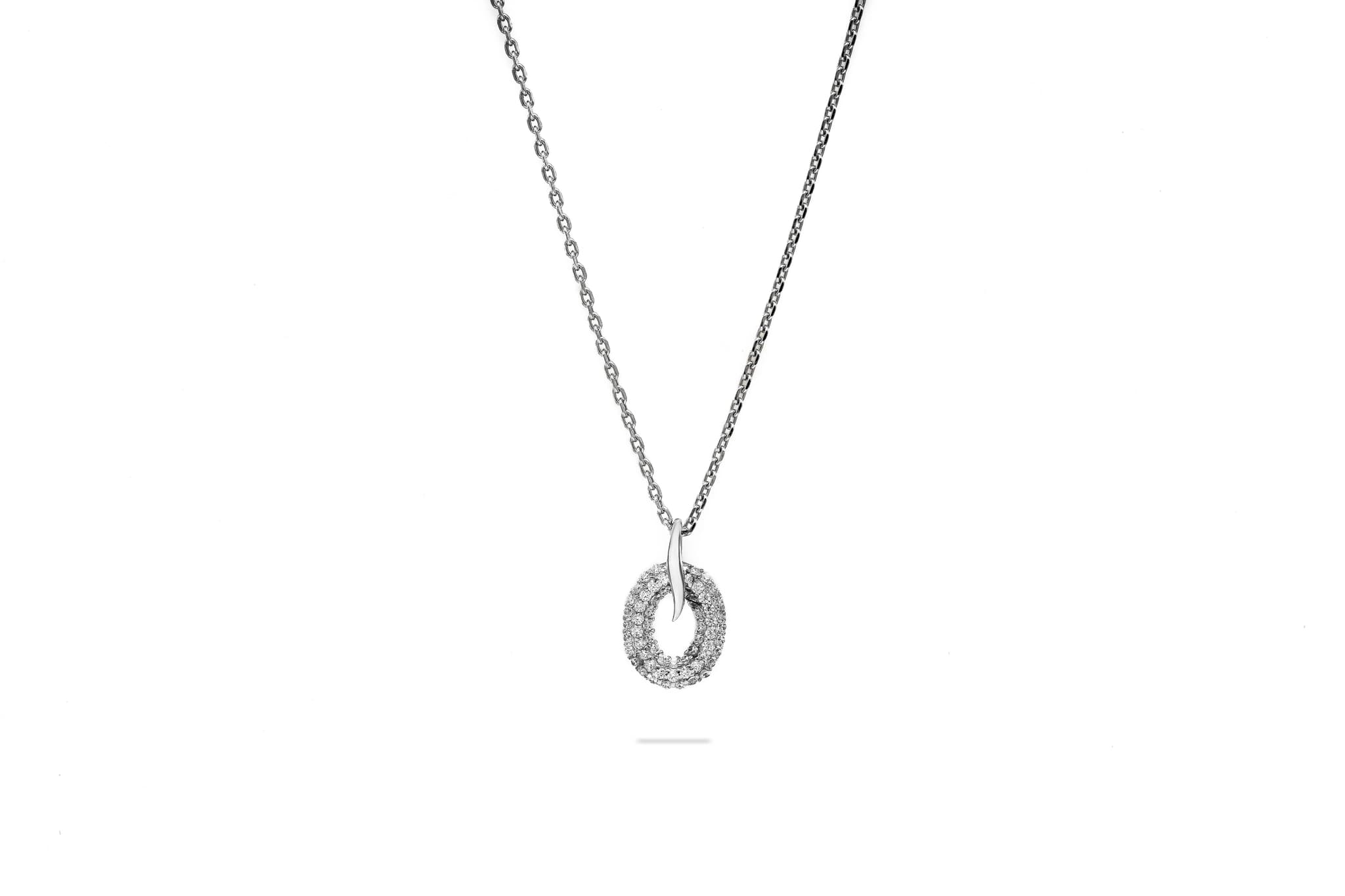 92.5 Silver Zircon Orbit Pendant