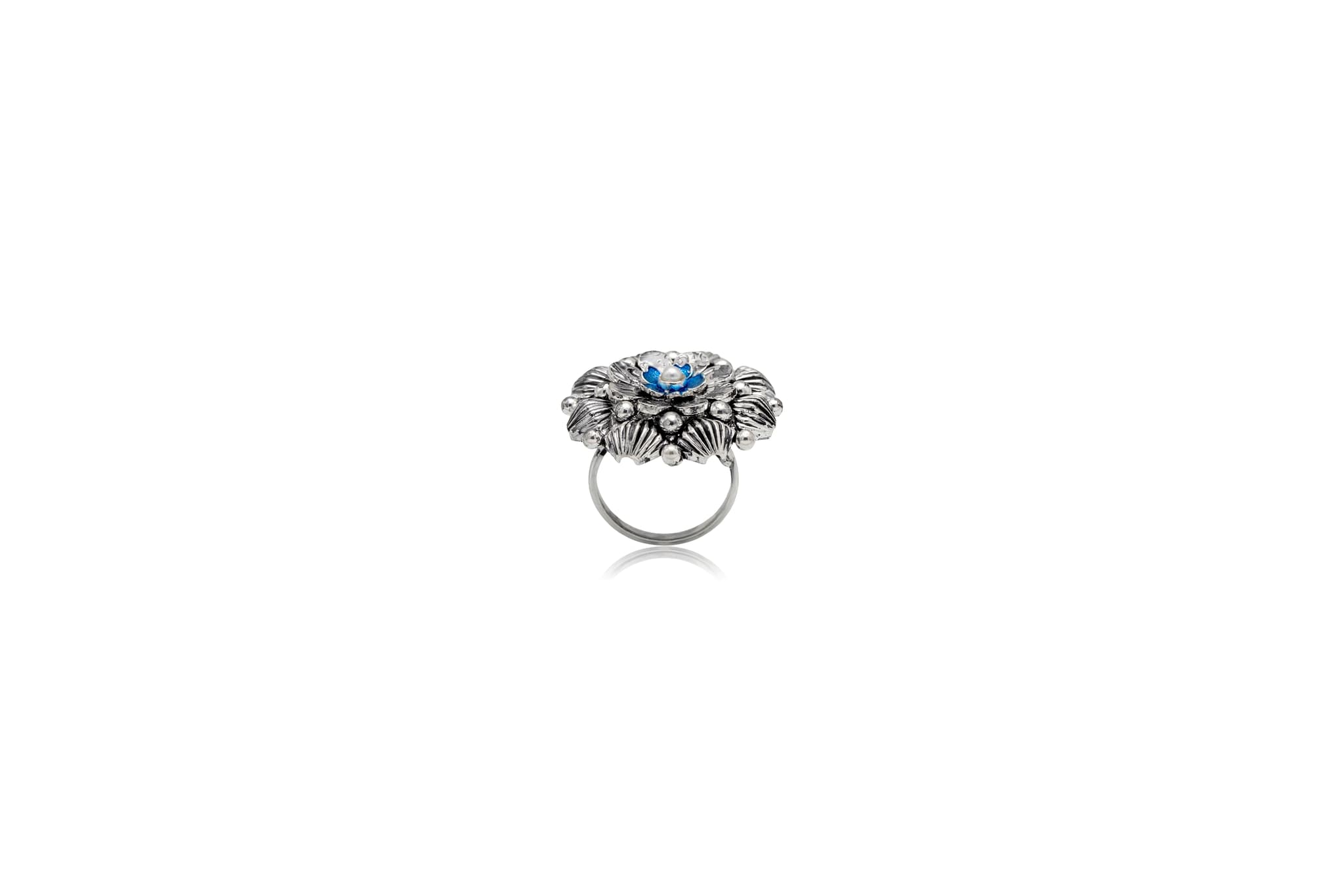 BLUE BLOSSOM PEARL SILVER RING