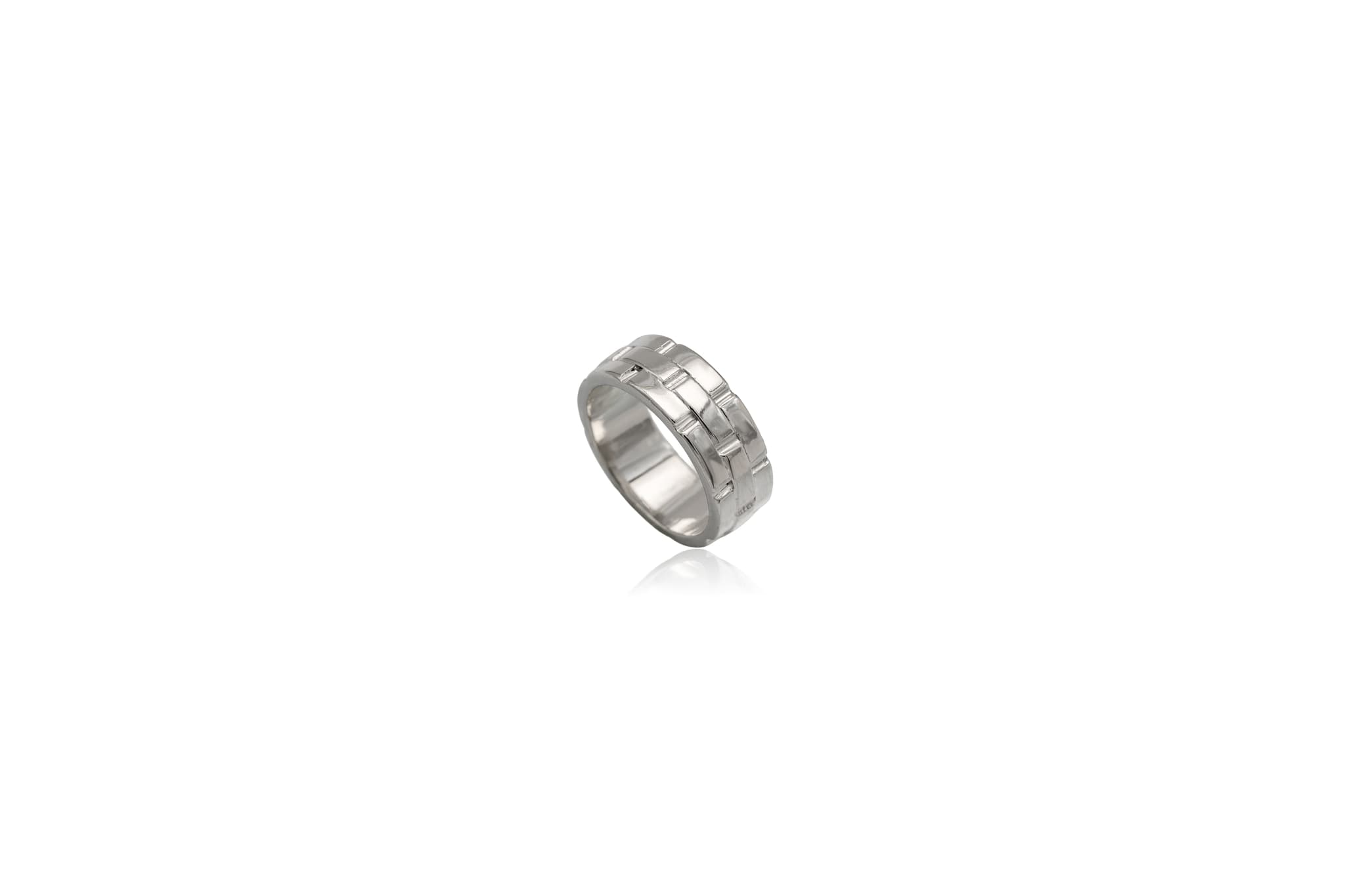 SILVER GRIDLOCK BAND RING