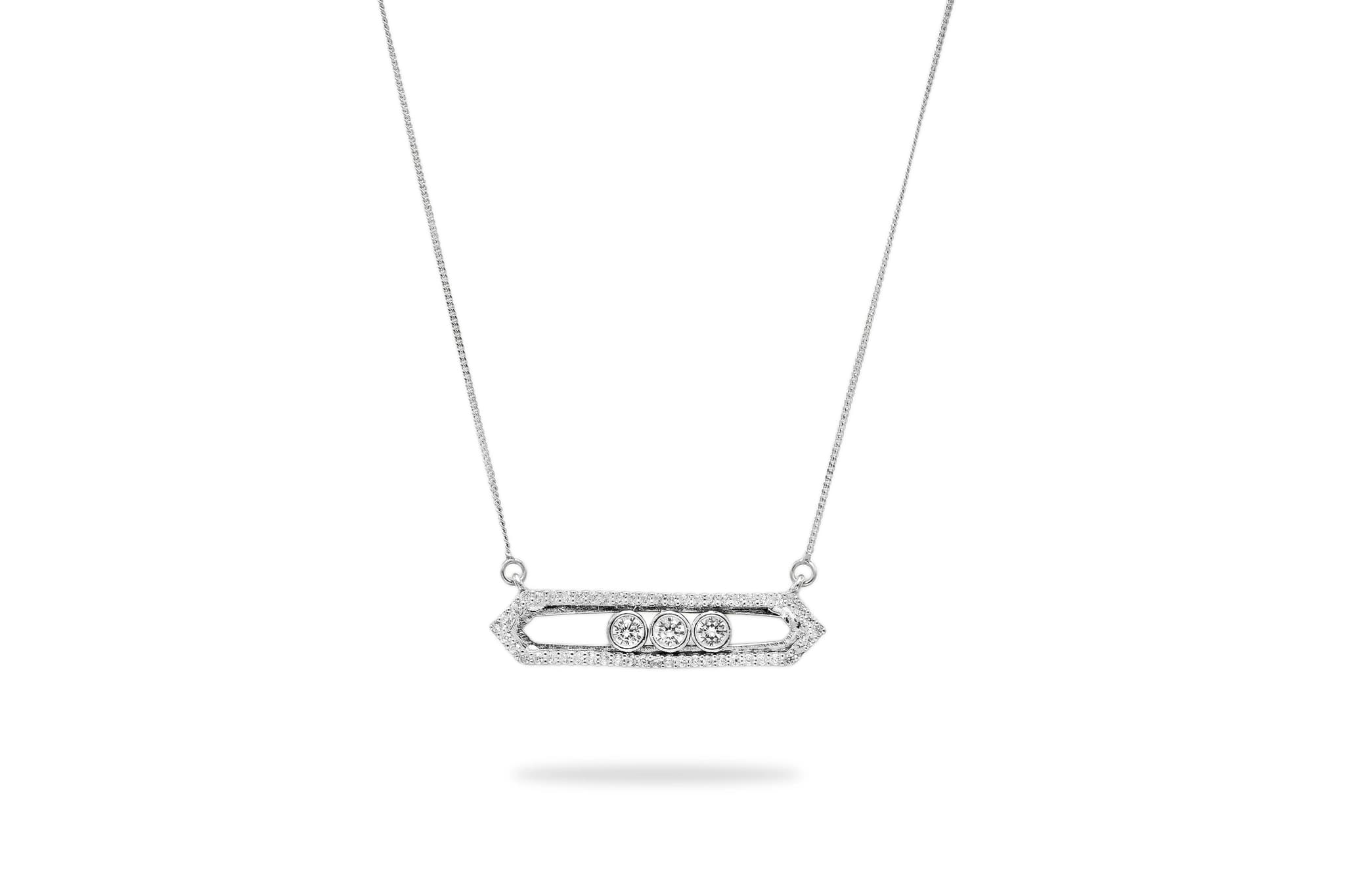 SILVER THREE STONE BAR