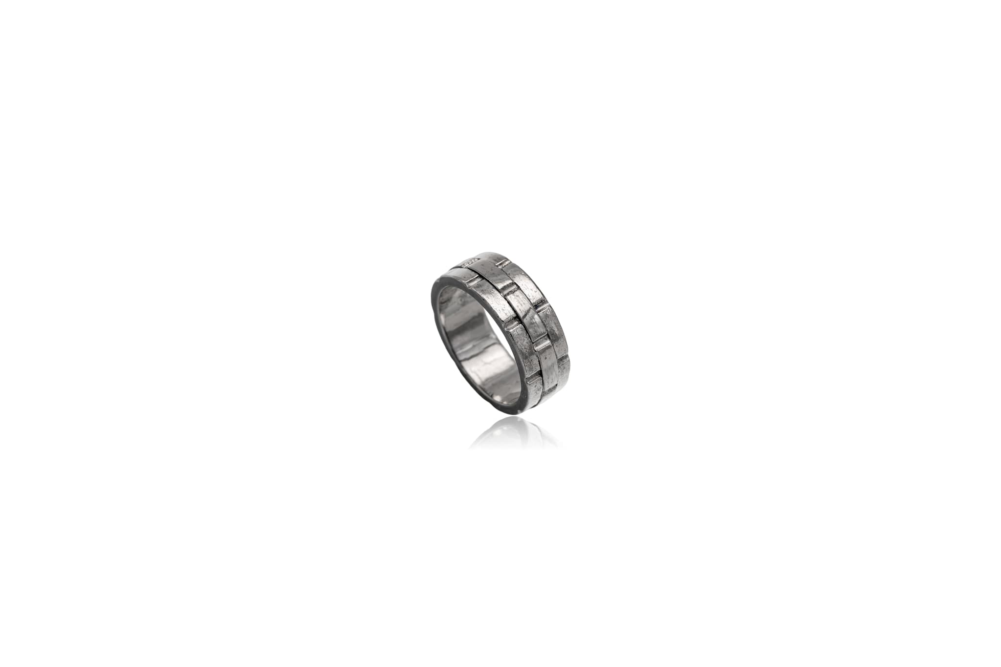 SILVER GRIDLOCK BAND RING