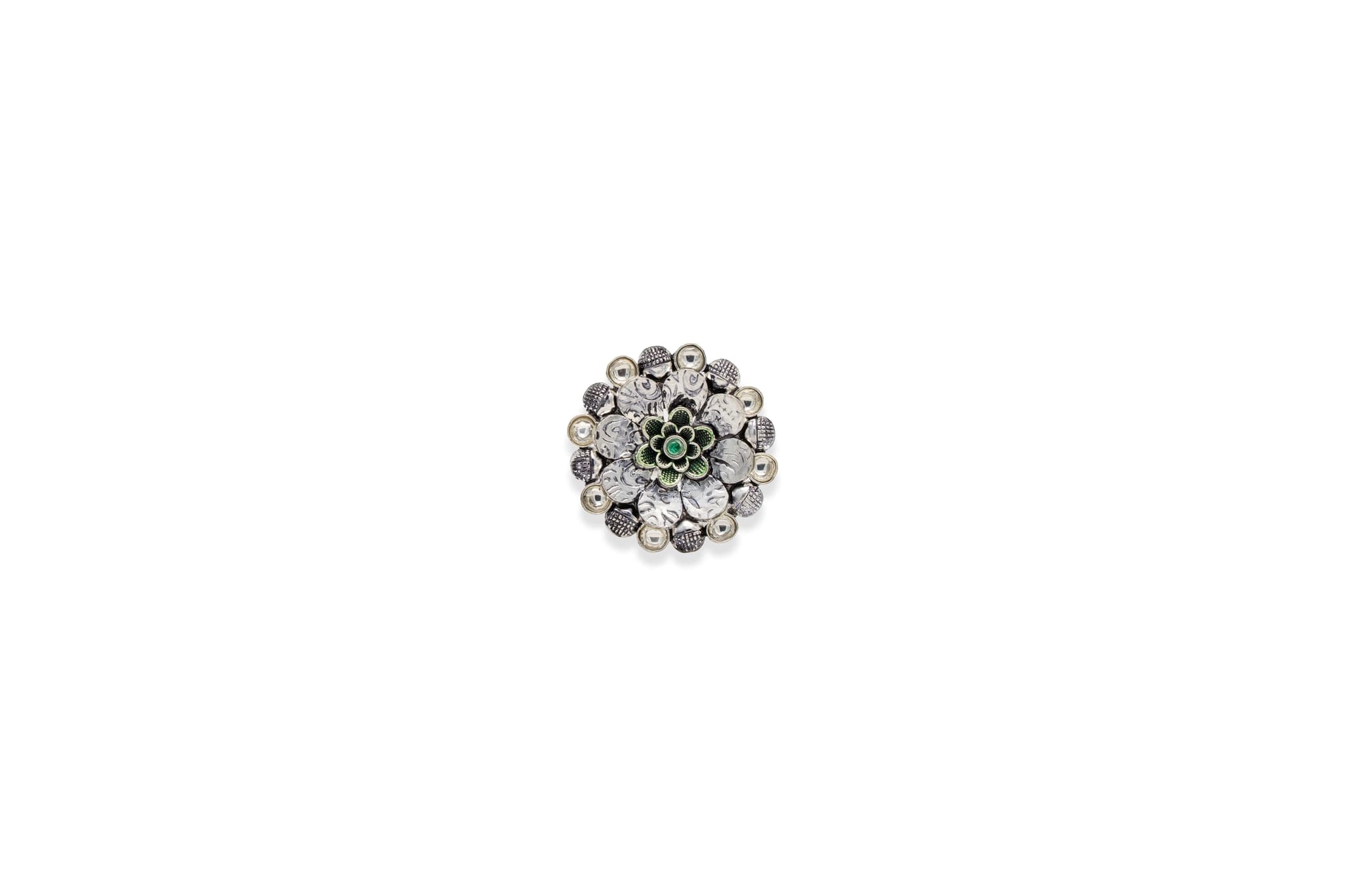 MOSS FLORET SILVER RING