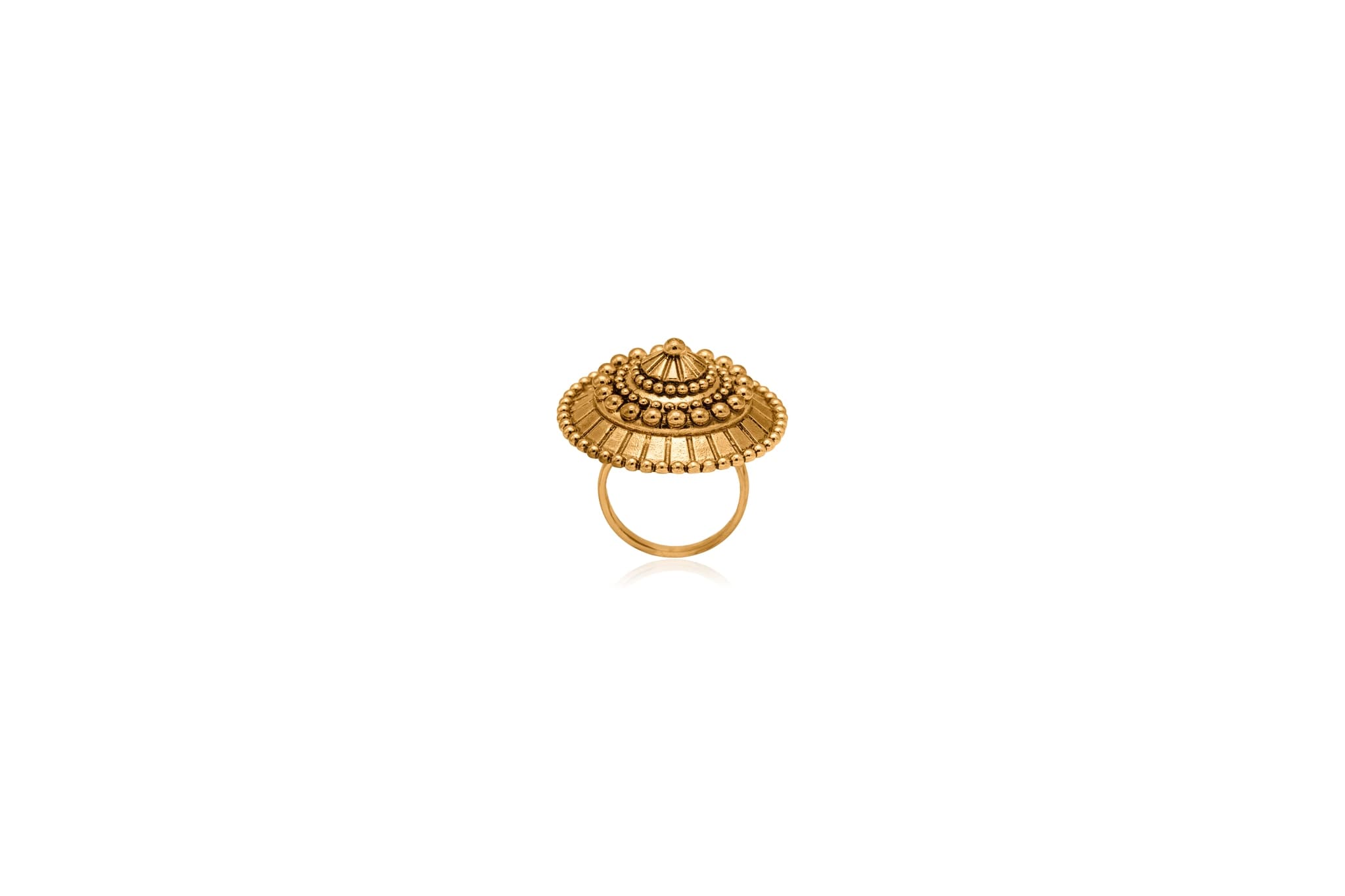 MANDALA DISC SILVER RING