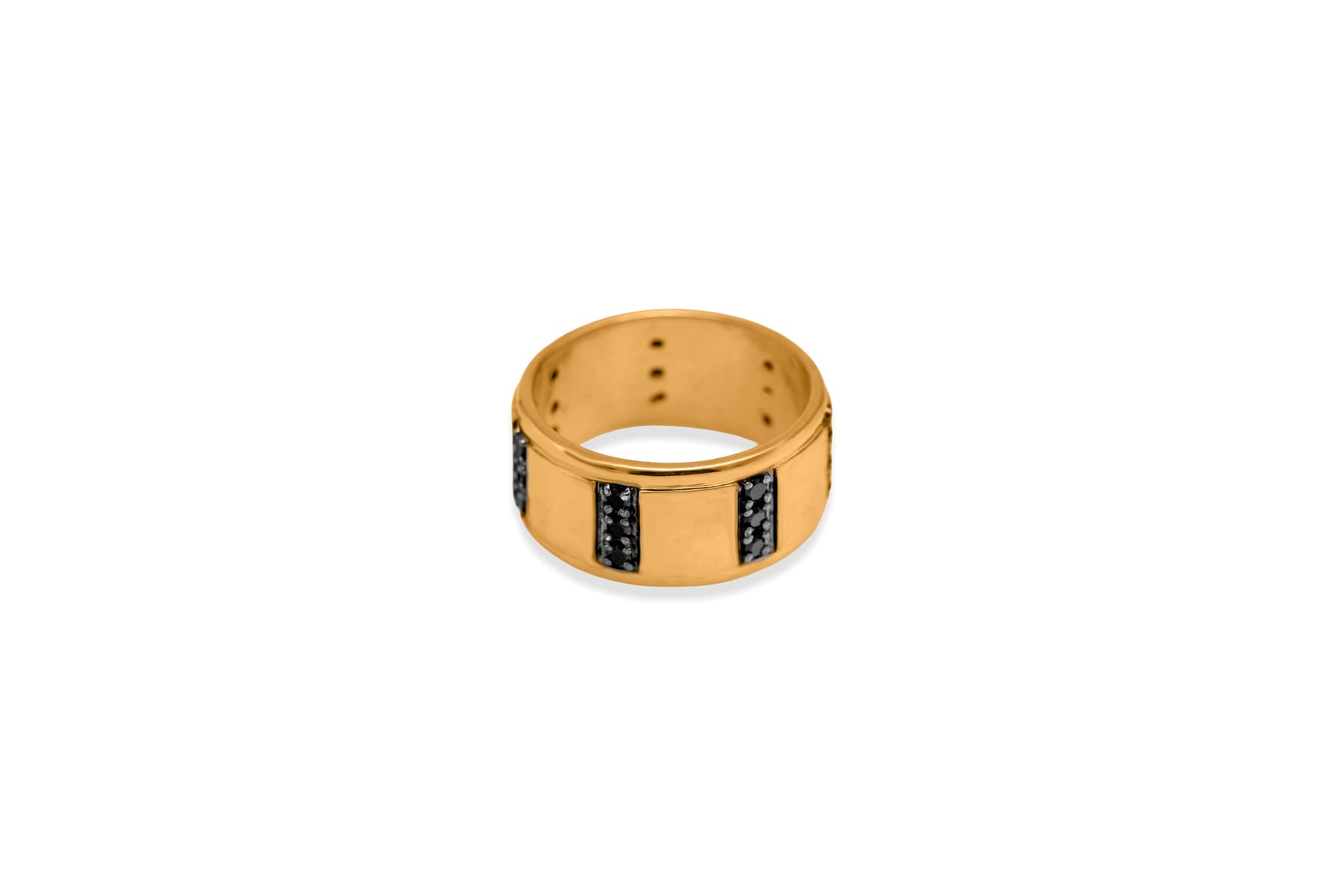 DAZZLING STRIPPED SILVER RING