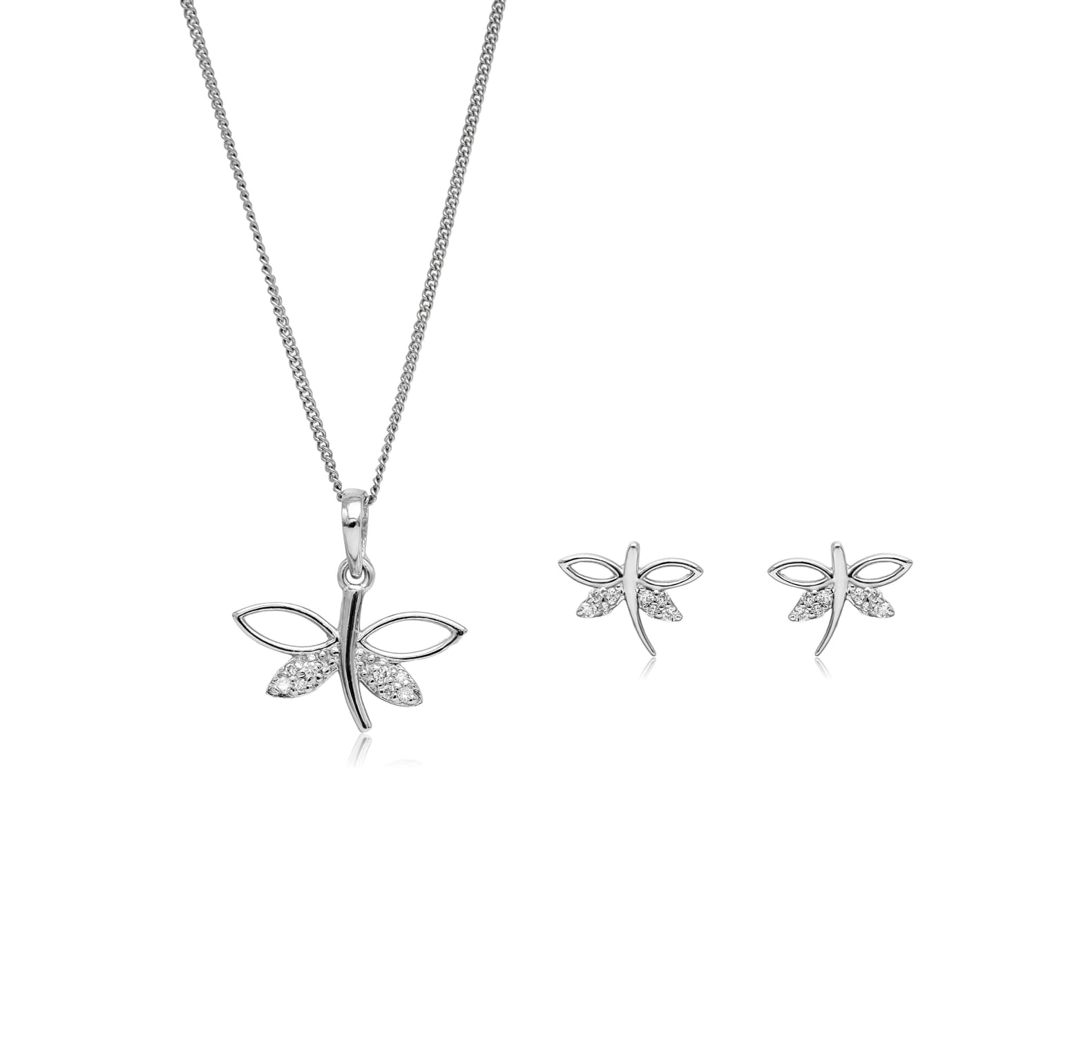 FLUTTER AND FROST SILVER PENDANT SET