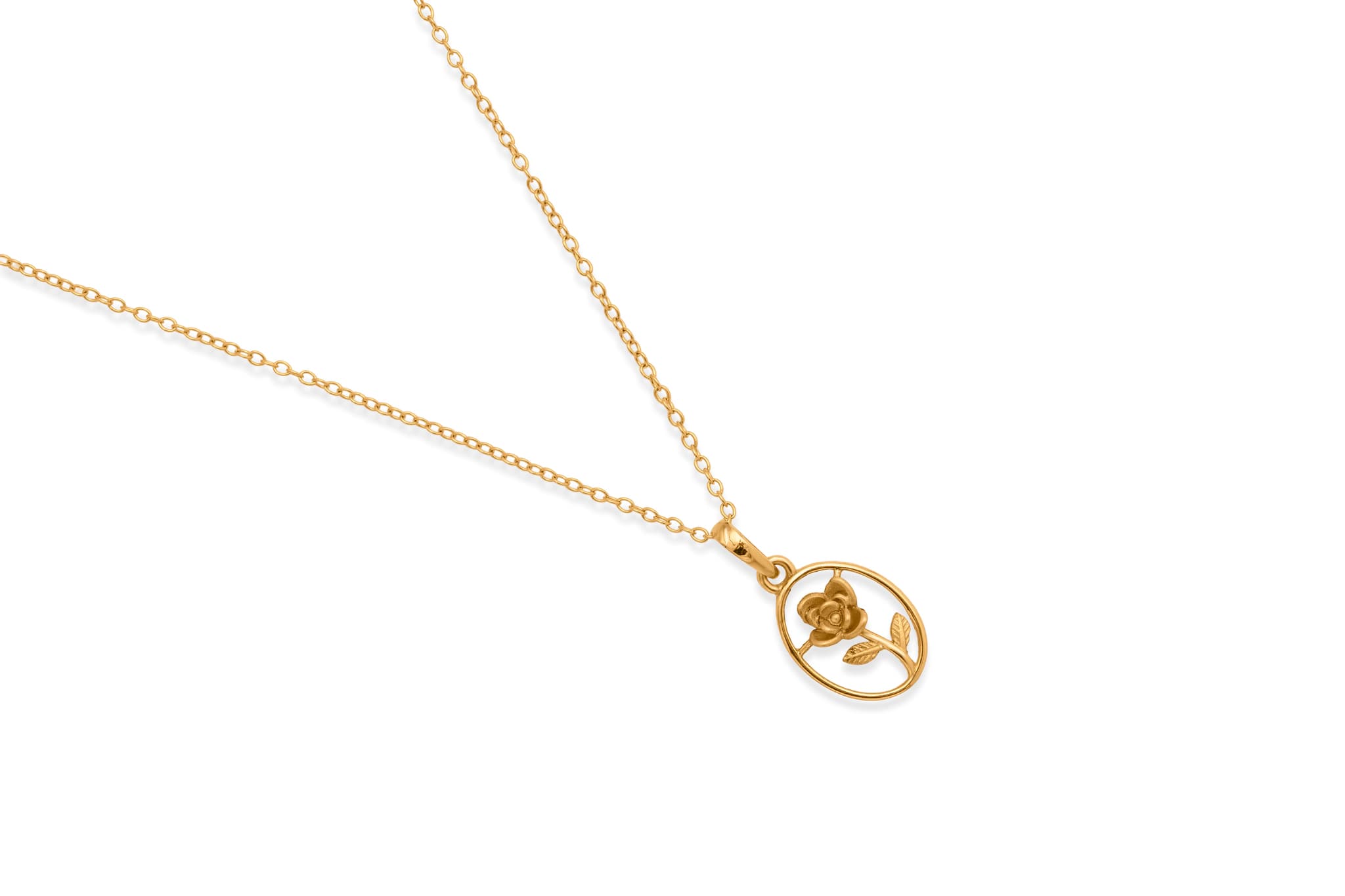 GOLD ROSE PENDANT SET