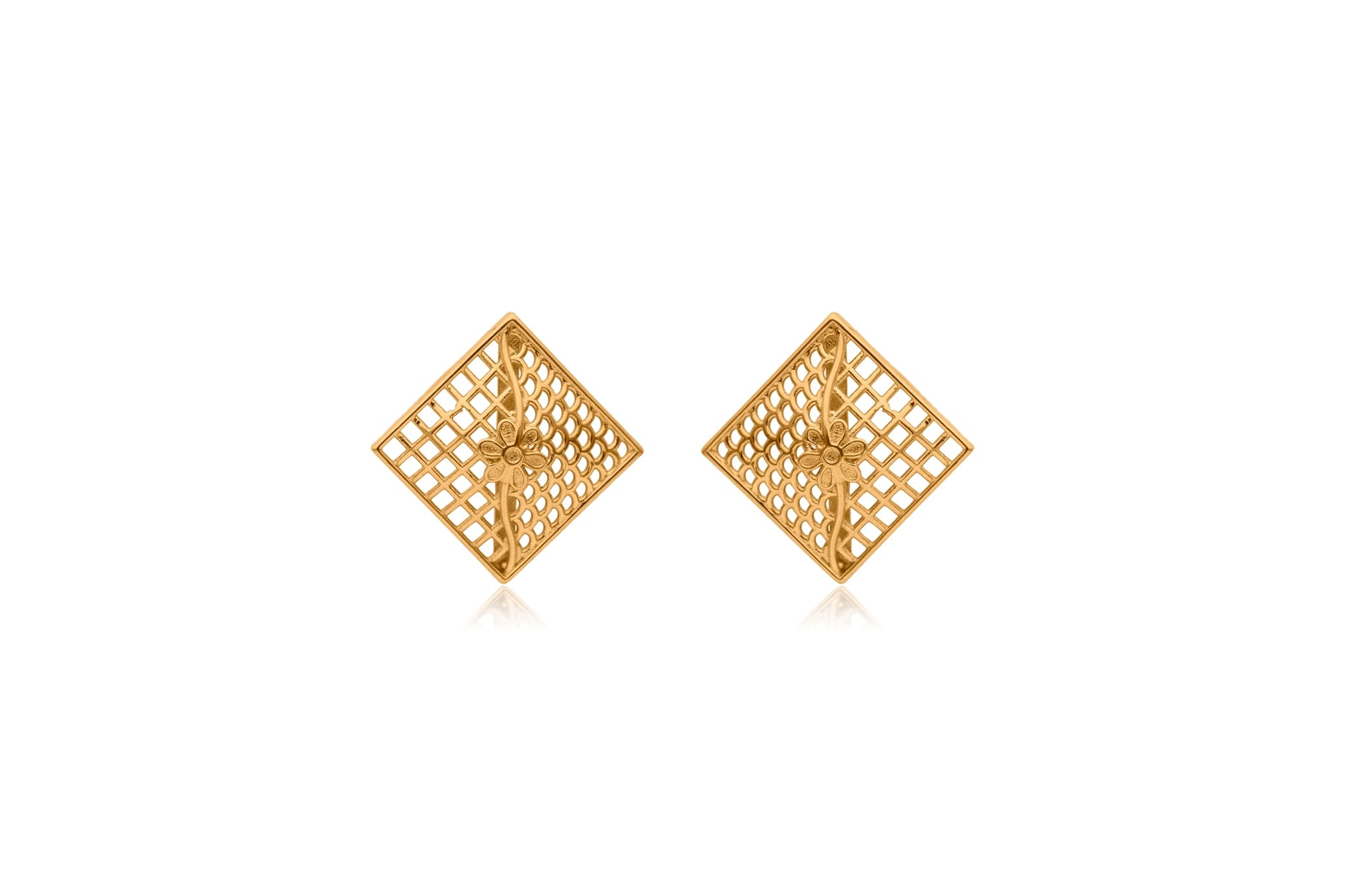 GEOMETRIC BLOOM GOLD PENDANT SET