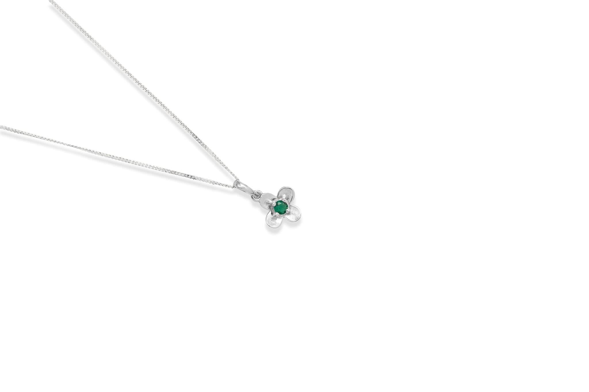 GREEN BLOSSOM SILVER PENDANT SET