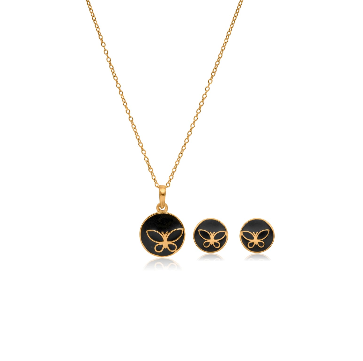 SHADOW WING GOLD PENDANT SET