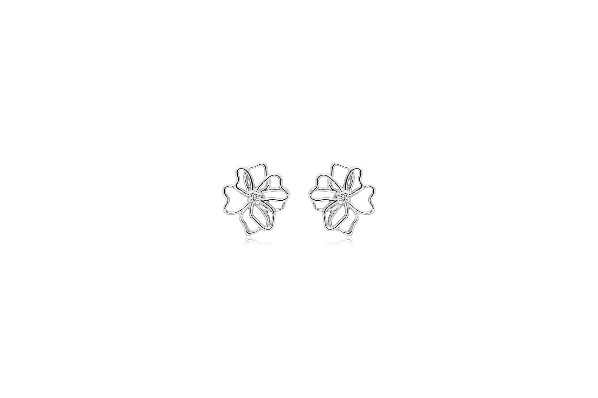 SPARKLING SILVER WILDFLOWER PENDANT SET