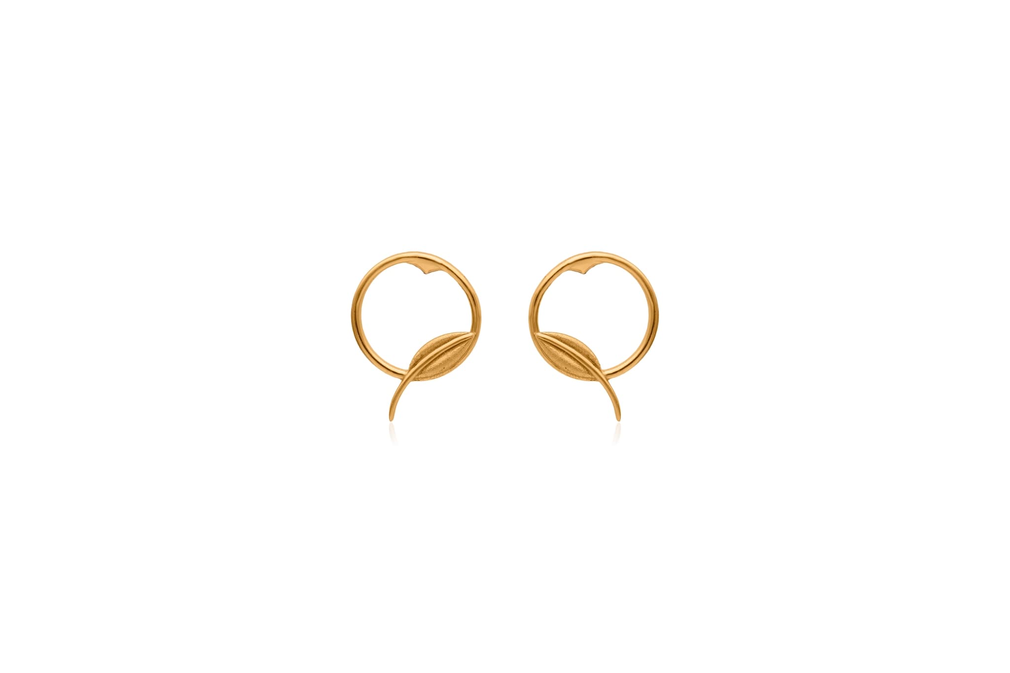 LEAF AND ORBIT GOLD PENDANT SET