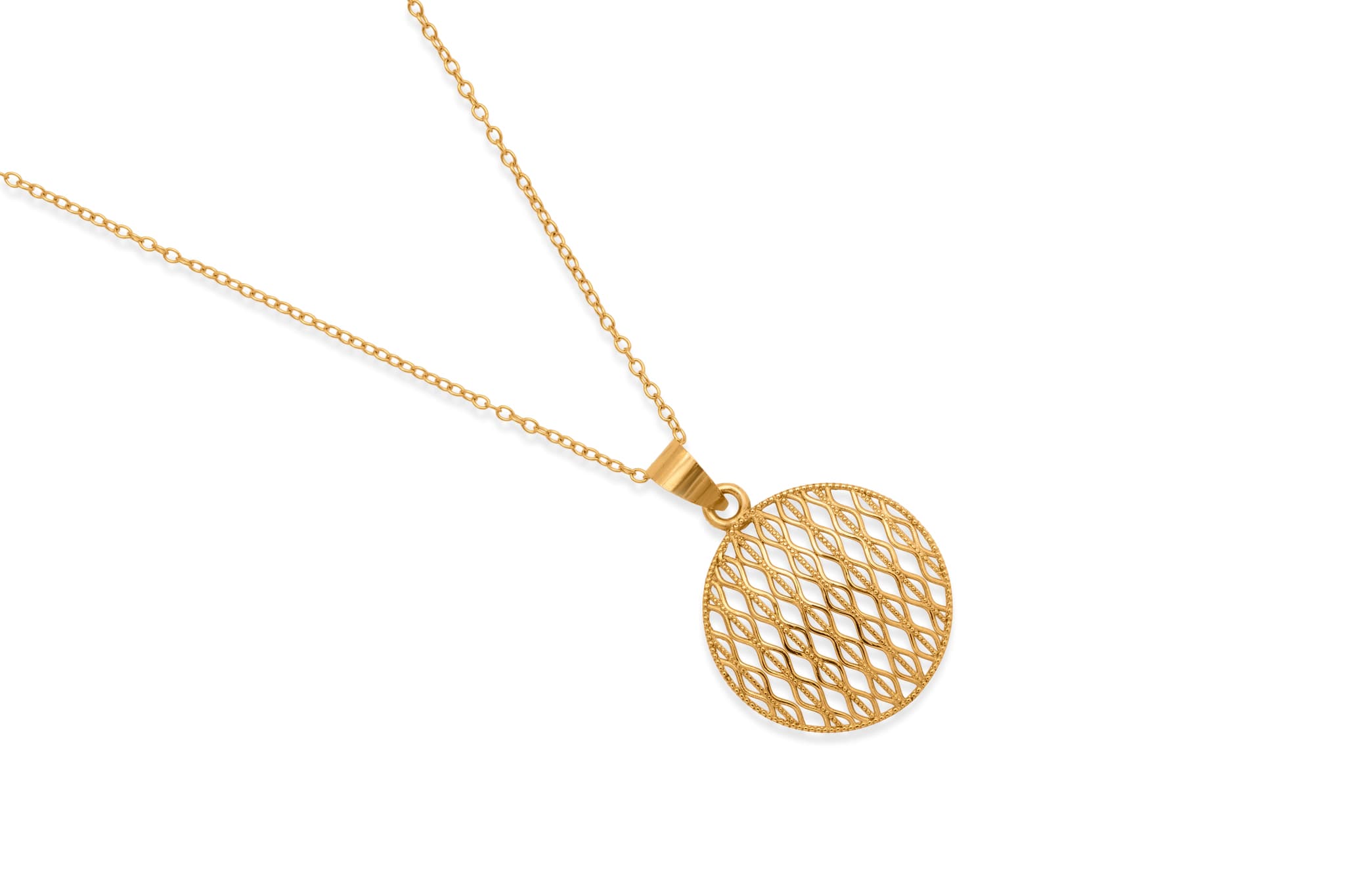 BEAUTIFUL GOLD LATTICE PENDANT SET
