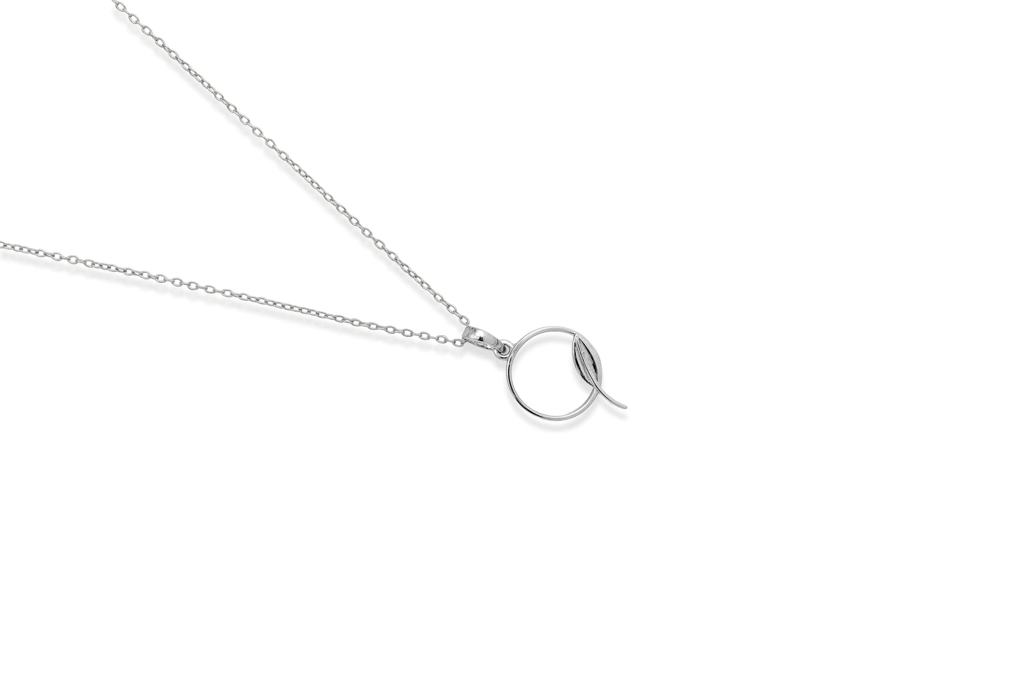 SERENE SILVER LEAF HALO PENDANT SET