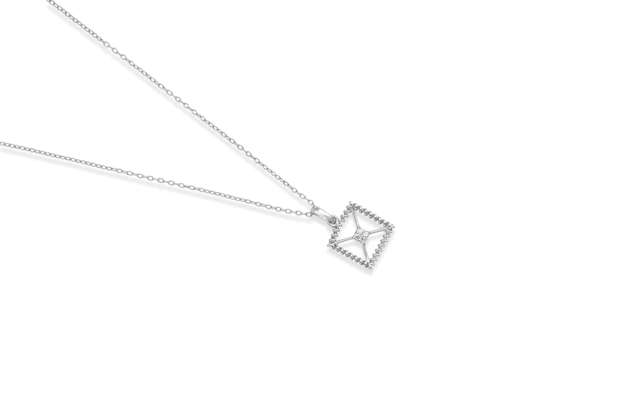 SILVER FRAME PENDANT SET