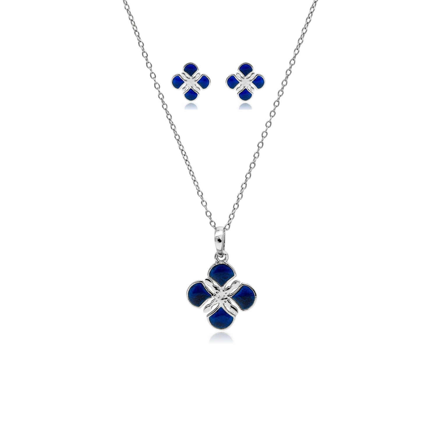 MIDNIGHT IVY SILVER PENDANT SET