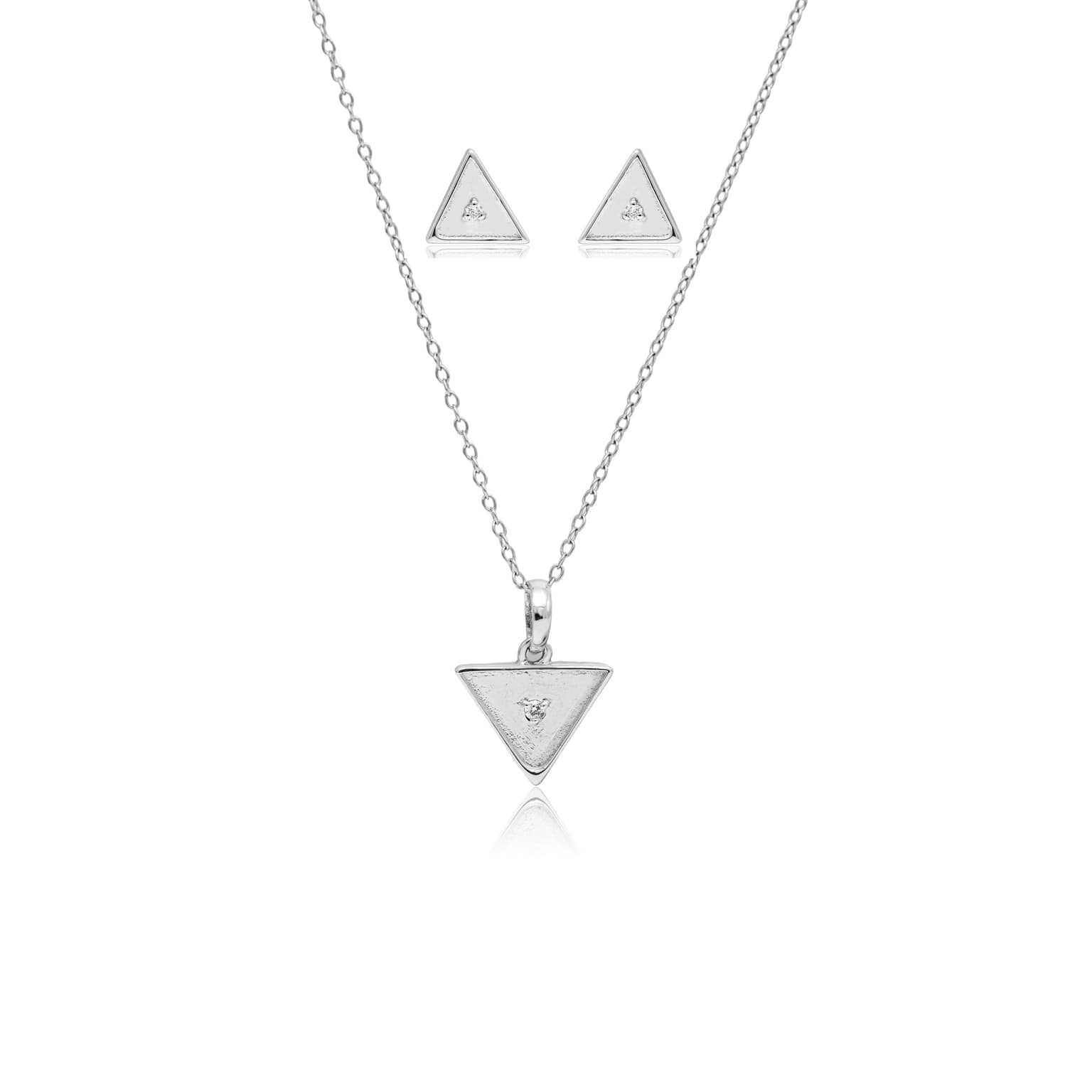SILVER TRI- STUDS AND PENDANT
