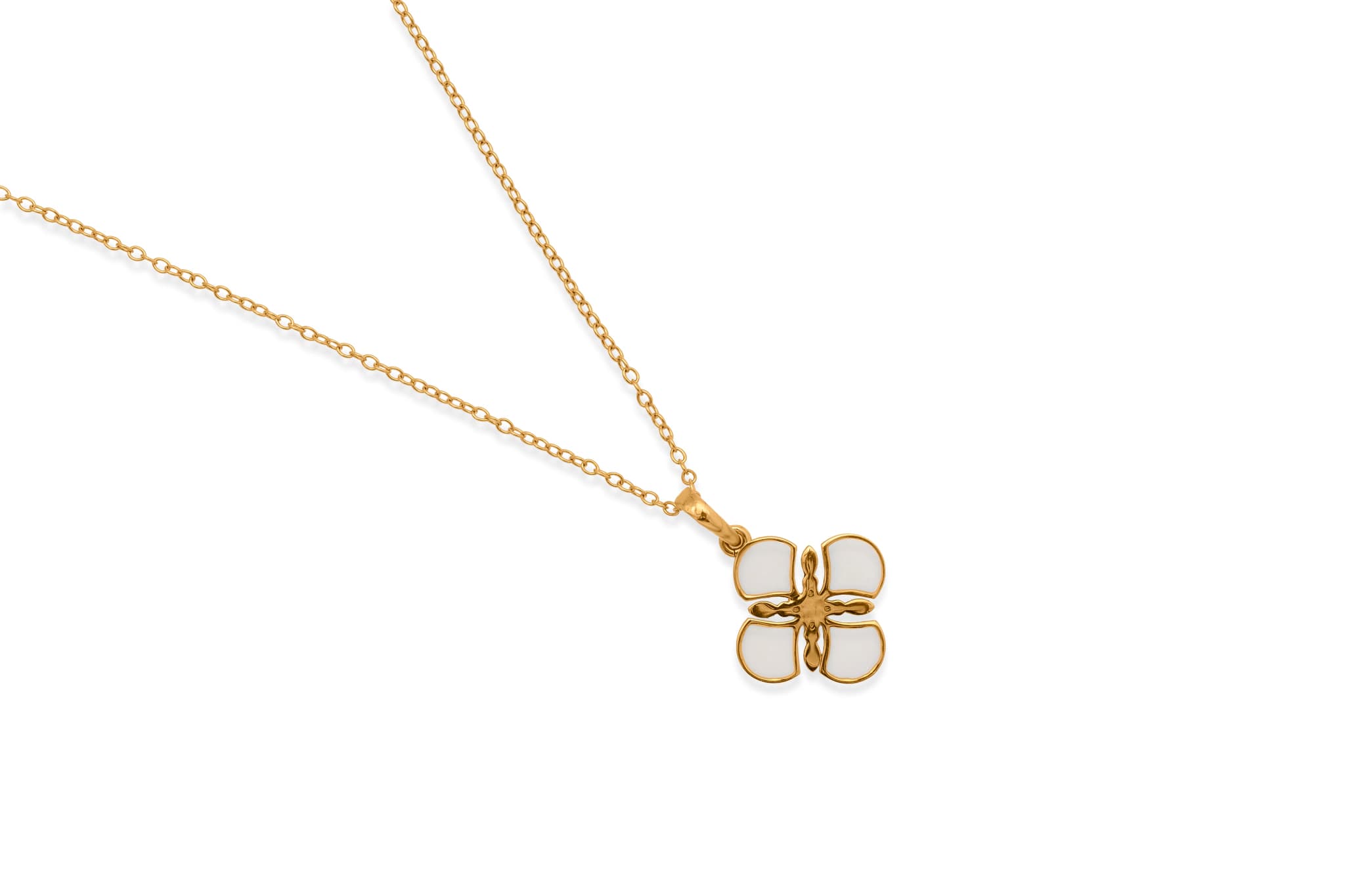 WHITE ORCHID GOLD PENDANT SET