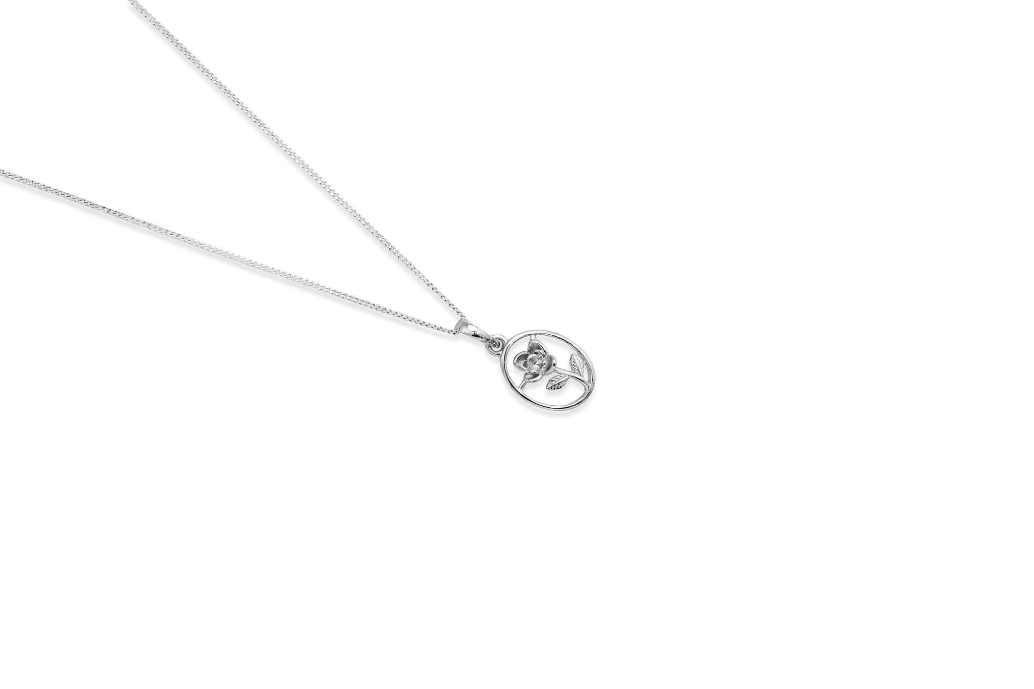 925 STERLING SILVER ROSE PENDANT SET