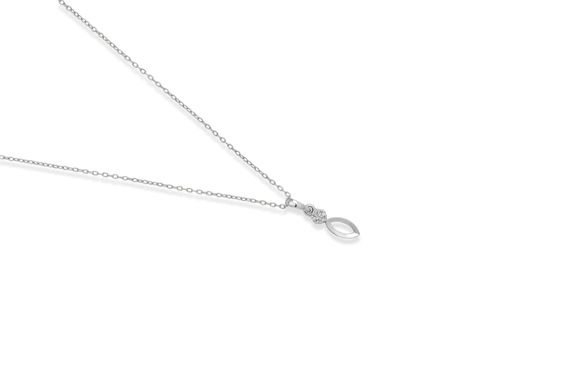 SHIMMERING SILVER LEAFLET PENDANT SET