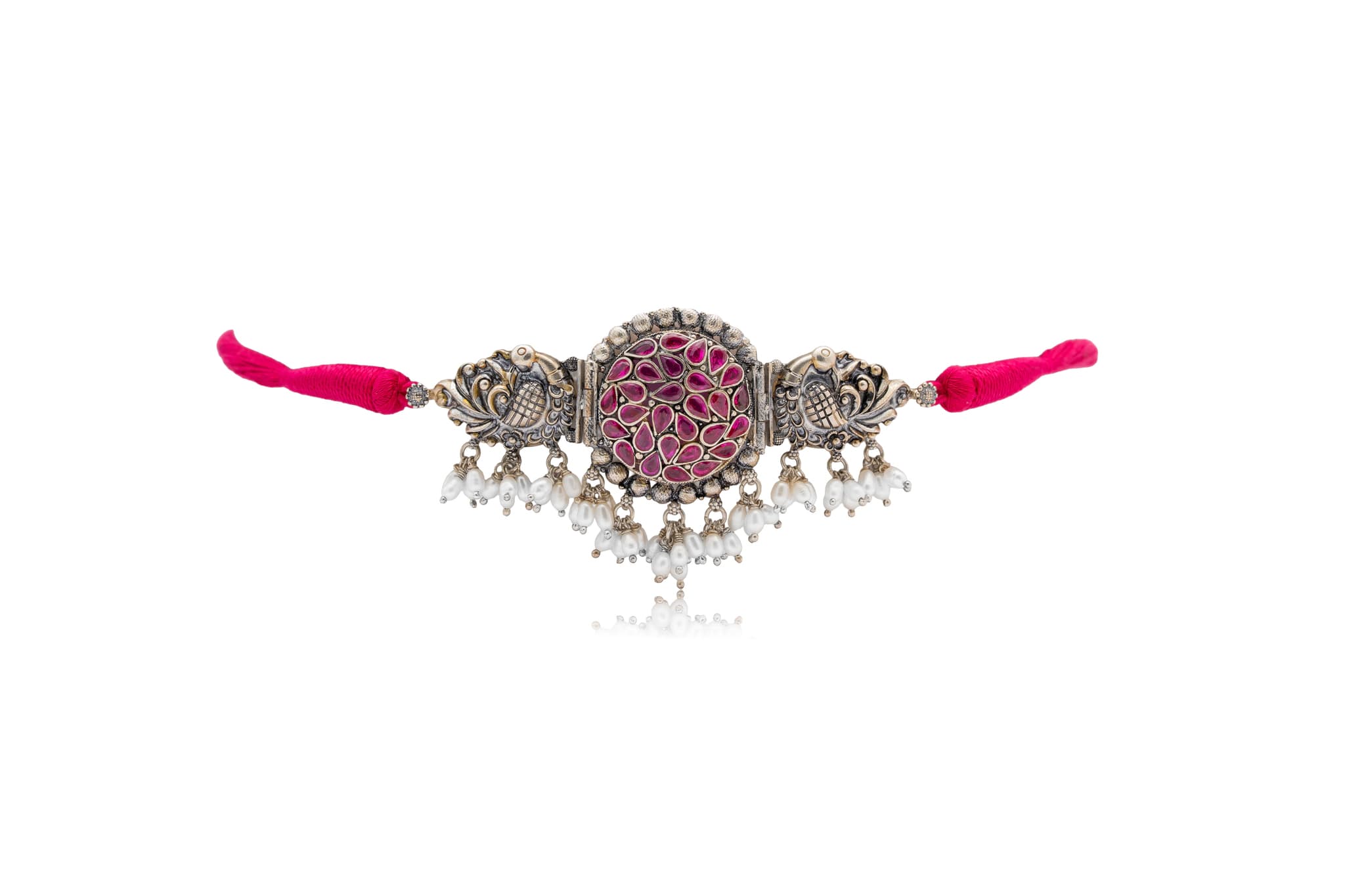 SILVER PEACOCK ROYAL CHOKER