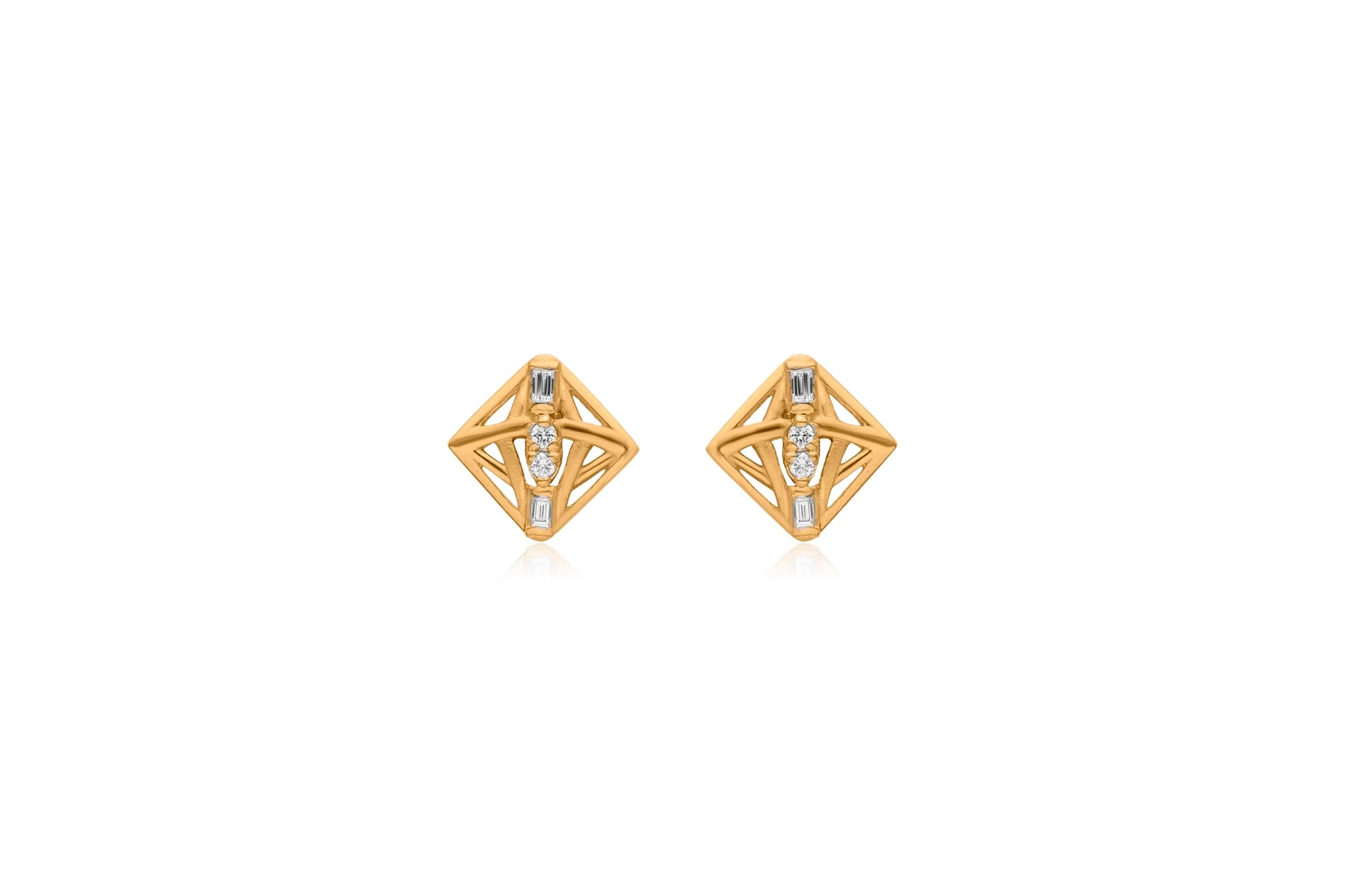 GEOMETRIC RADIANCE 14K GOLD PENDANT SET