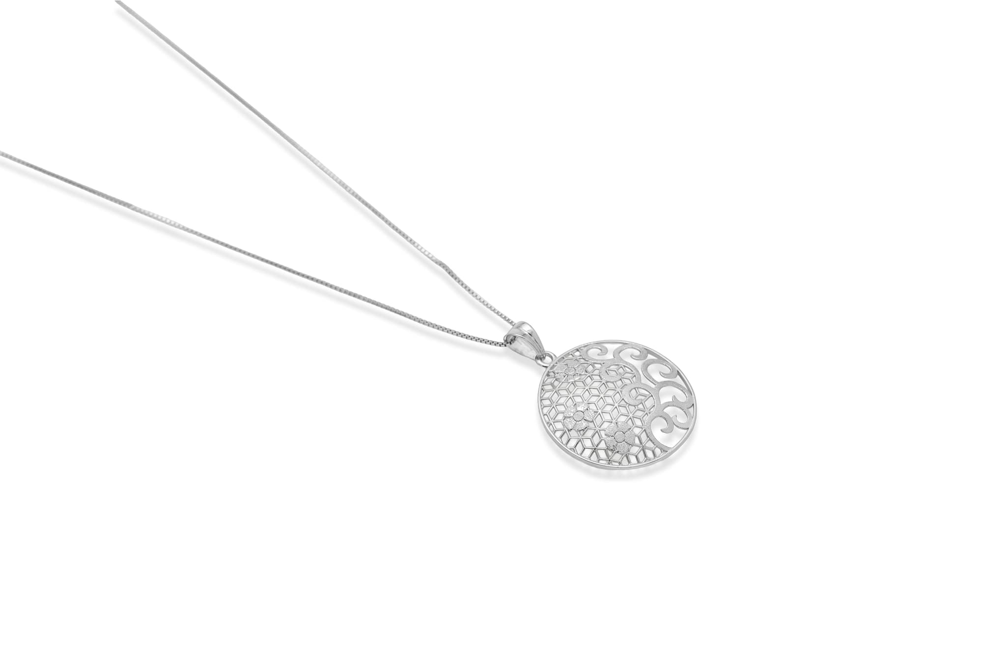 STRUCTURE AND SWIRL SILVER PENDANT SET