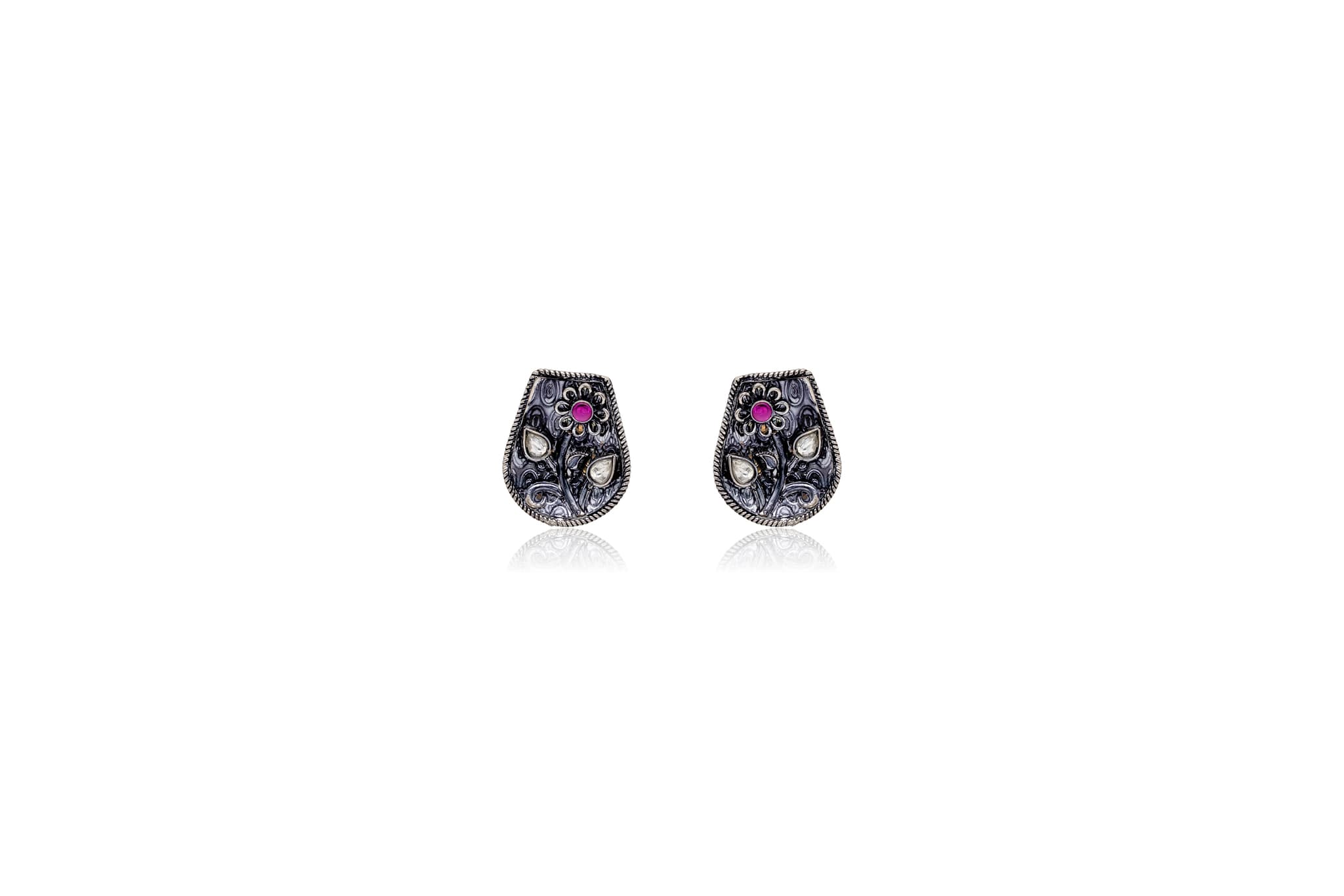 KULO PHOOL SILVER STUD EARRINGS