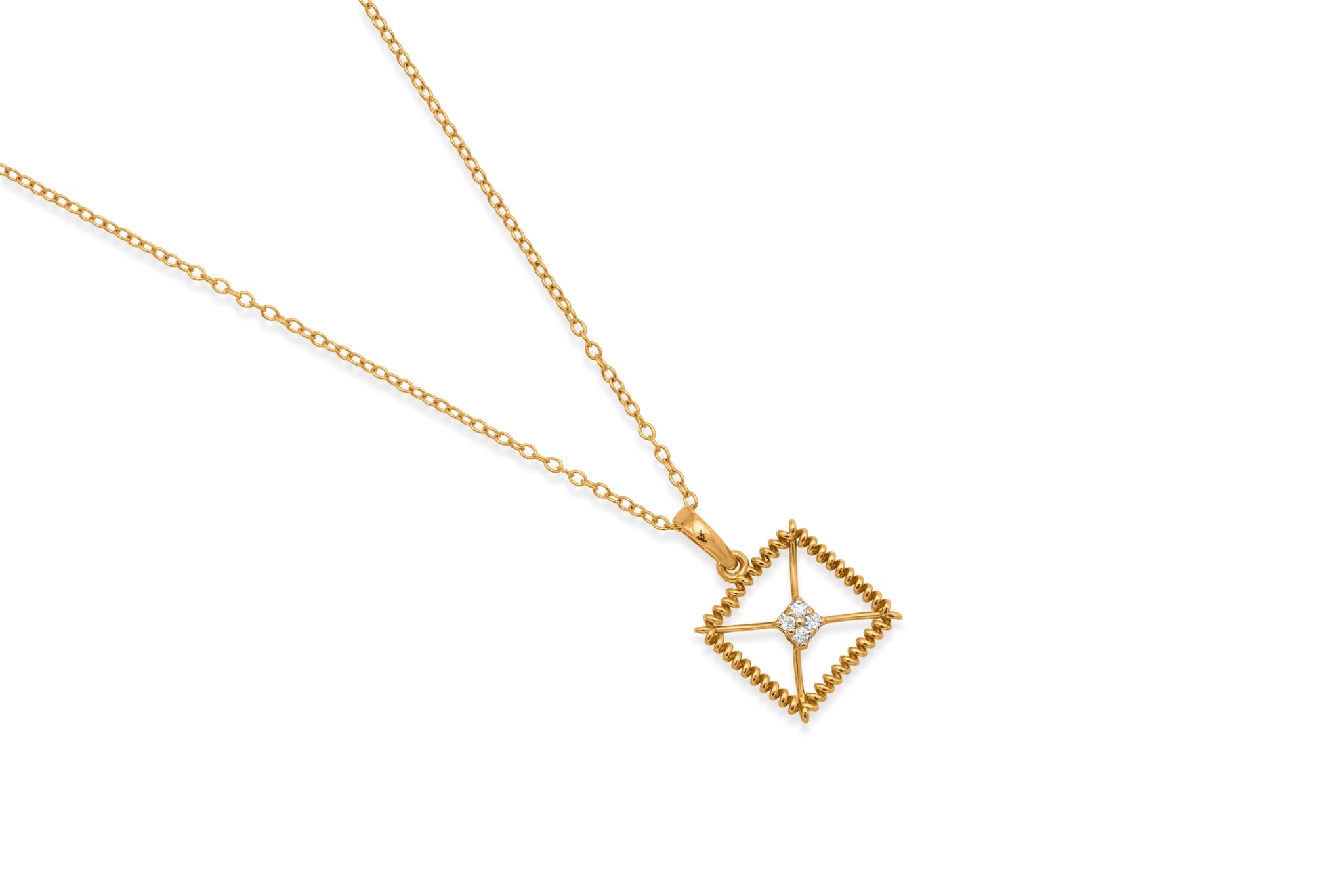 GLOWING SQUARE DIAMOND PENDANT SET