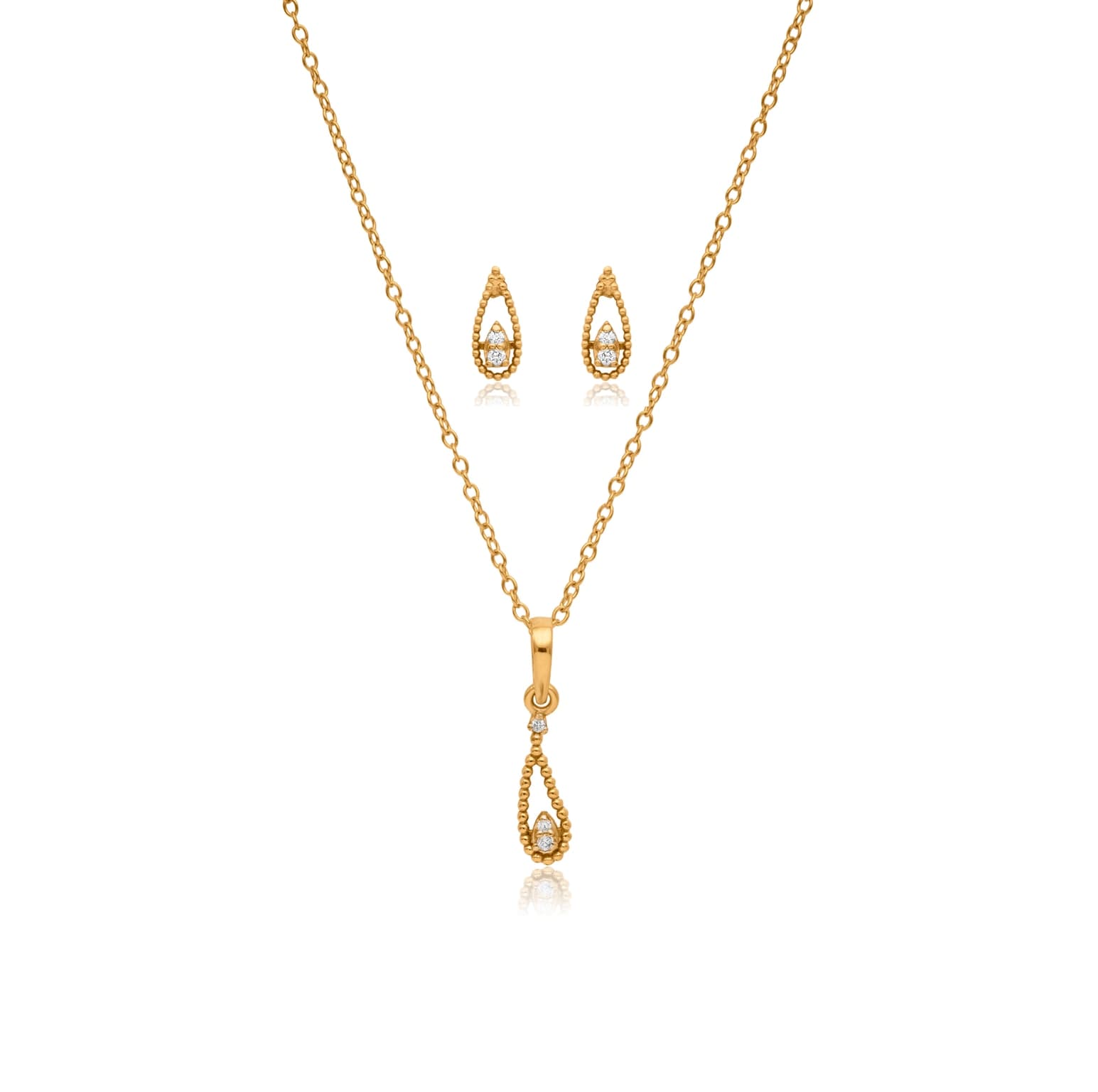 DIAMOND TEARDROP PENDANT SET