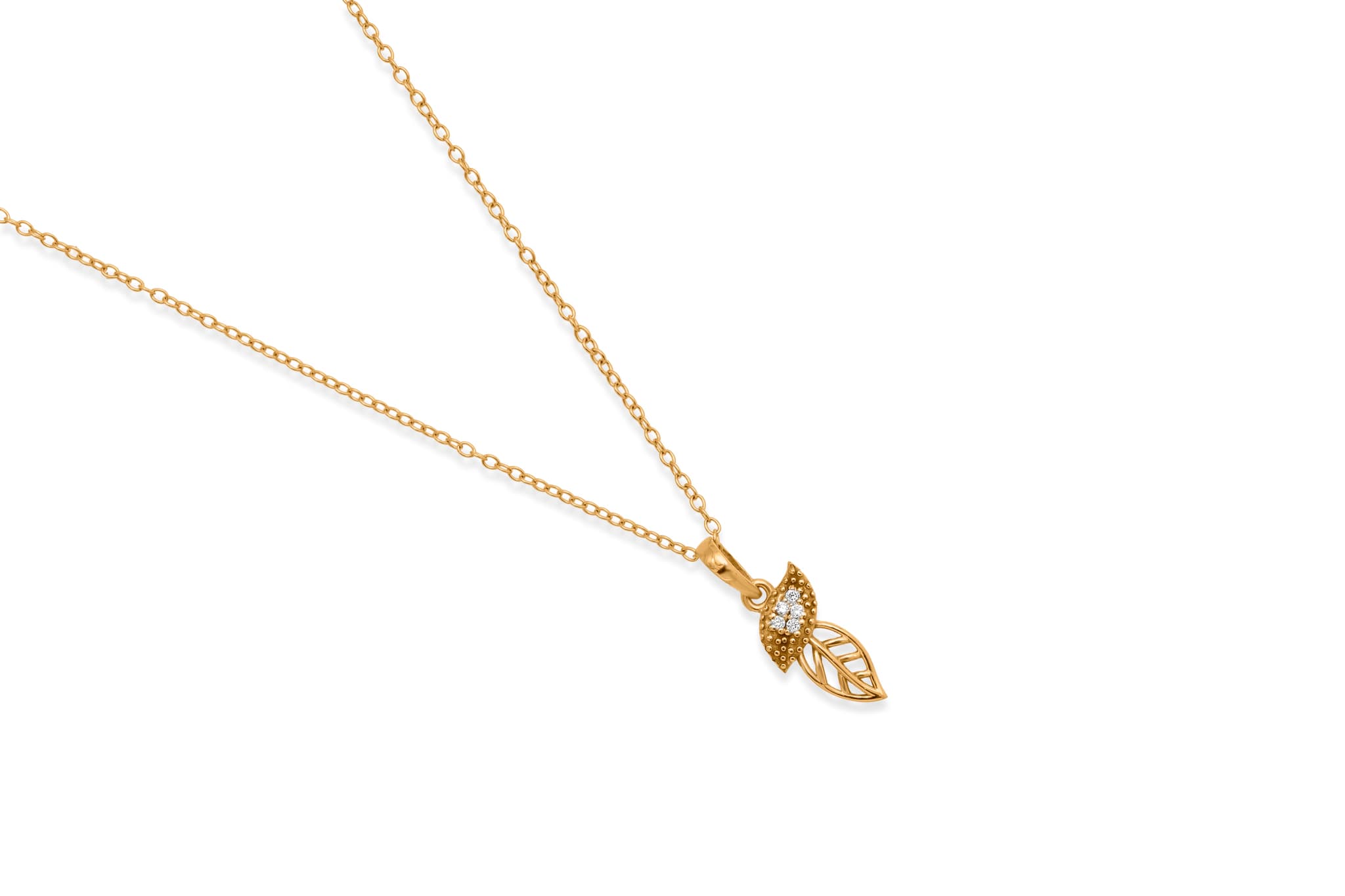 CONTEMPORARY LEAF DIAMOND PENDANT SET