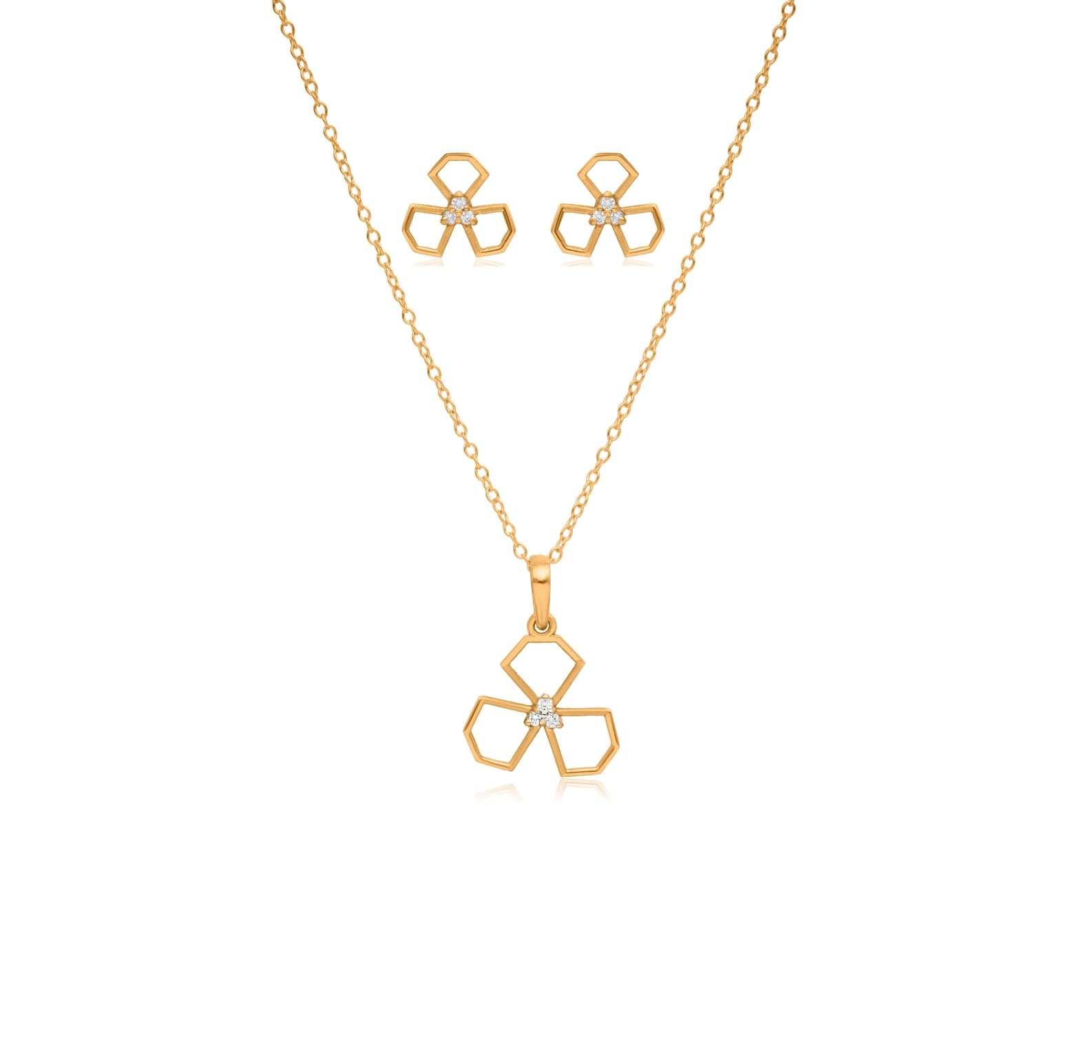 FLEUR RADIANCE DIAMOND PENDANT SET