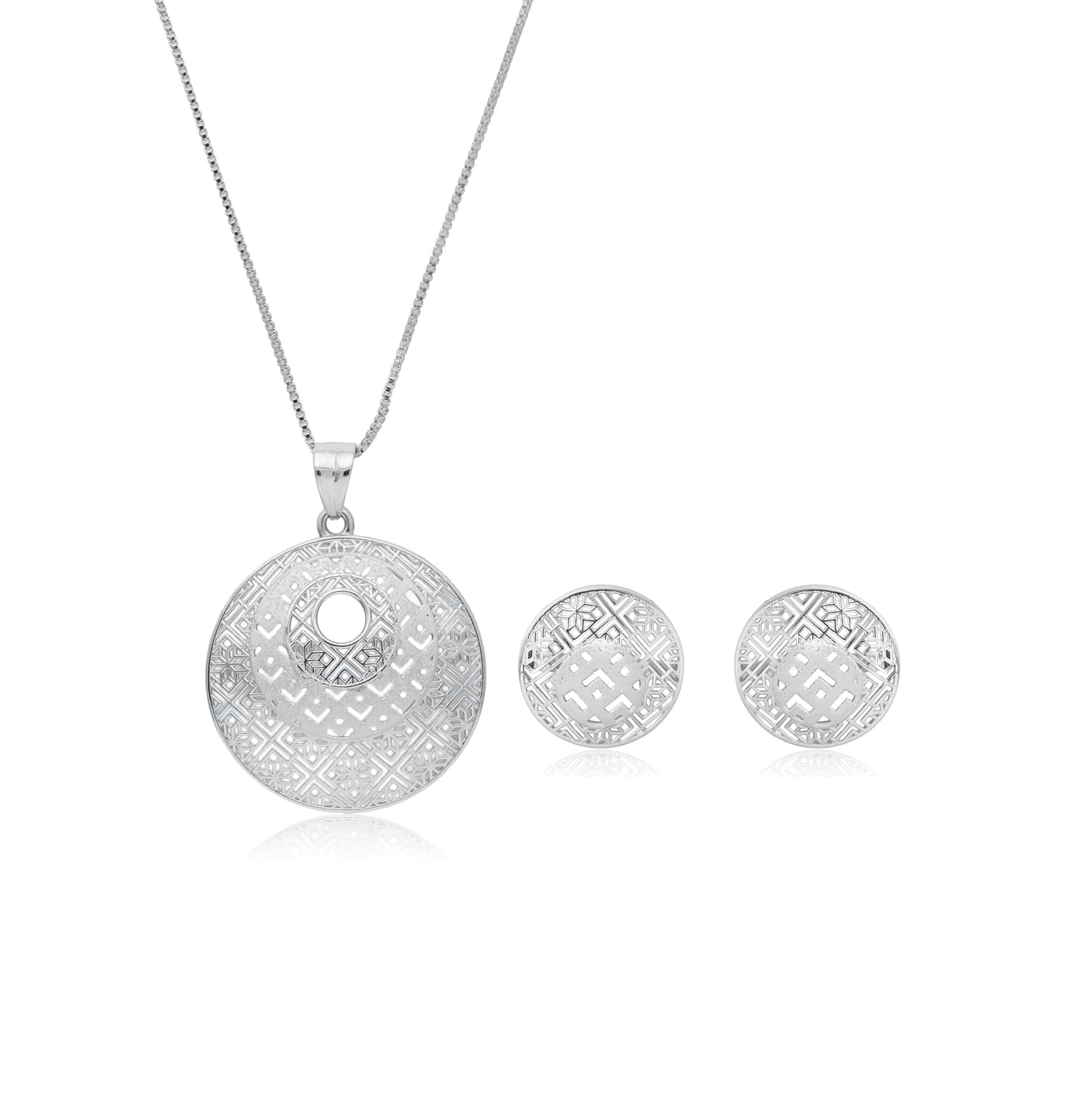 LUNA LATTICEWORK SILVER PENDANT SET