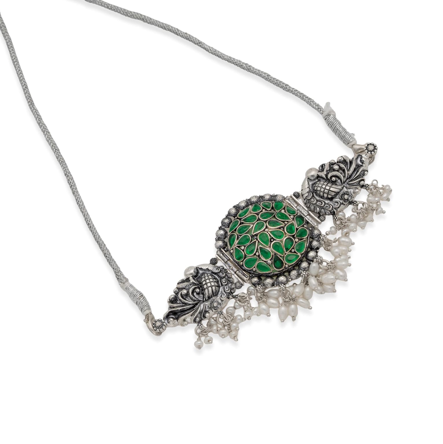 SILVER PEACOCK ROYAL CHOKER