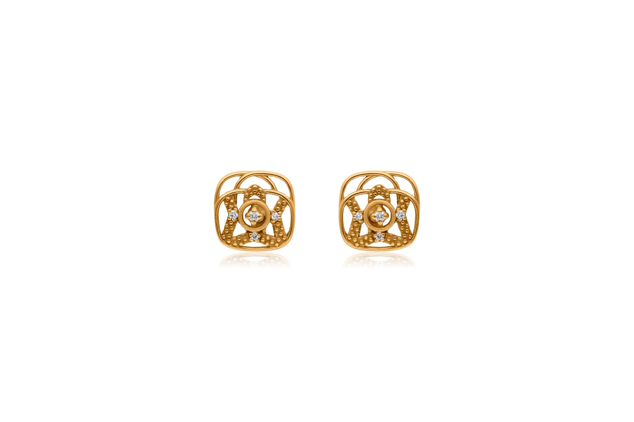 GEOMETRIC GOLD DIAMOND PENDANT SET