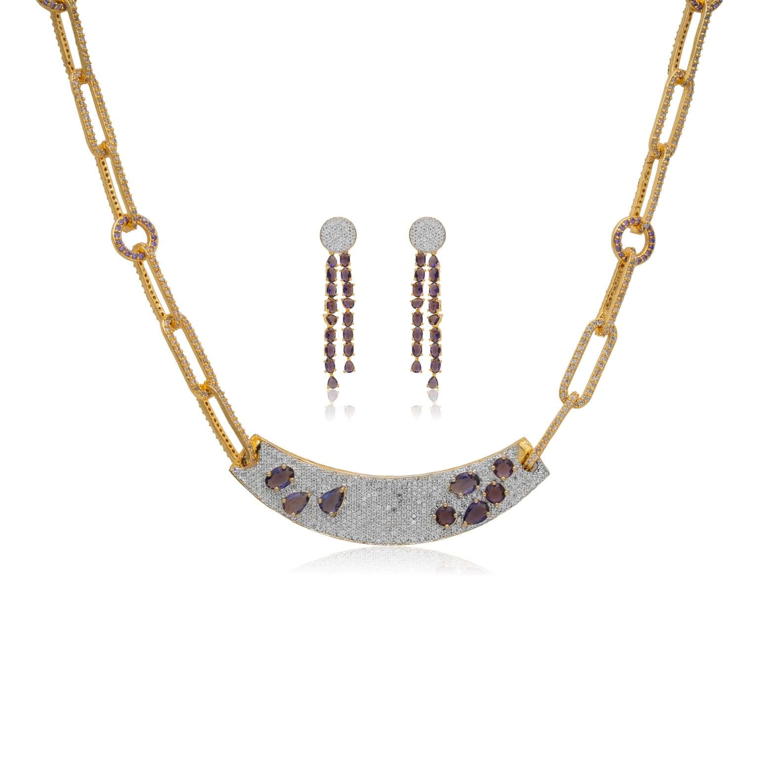 LUNA CURVE SILVER NECKLACE SET