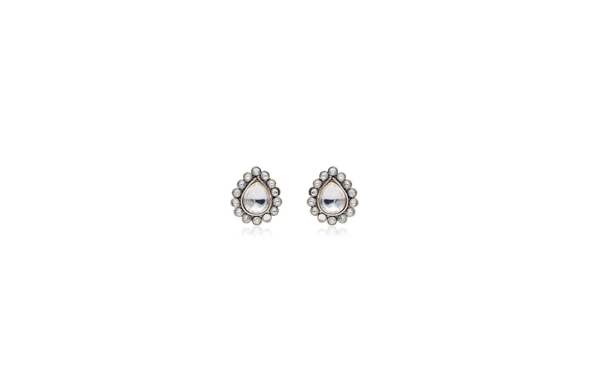 CLASSIC KUNDAN SILVER EARRINGS