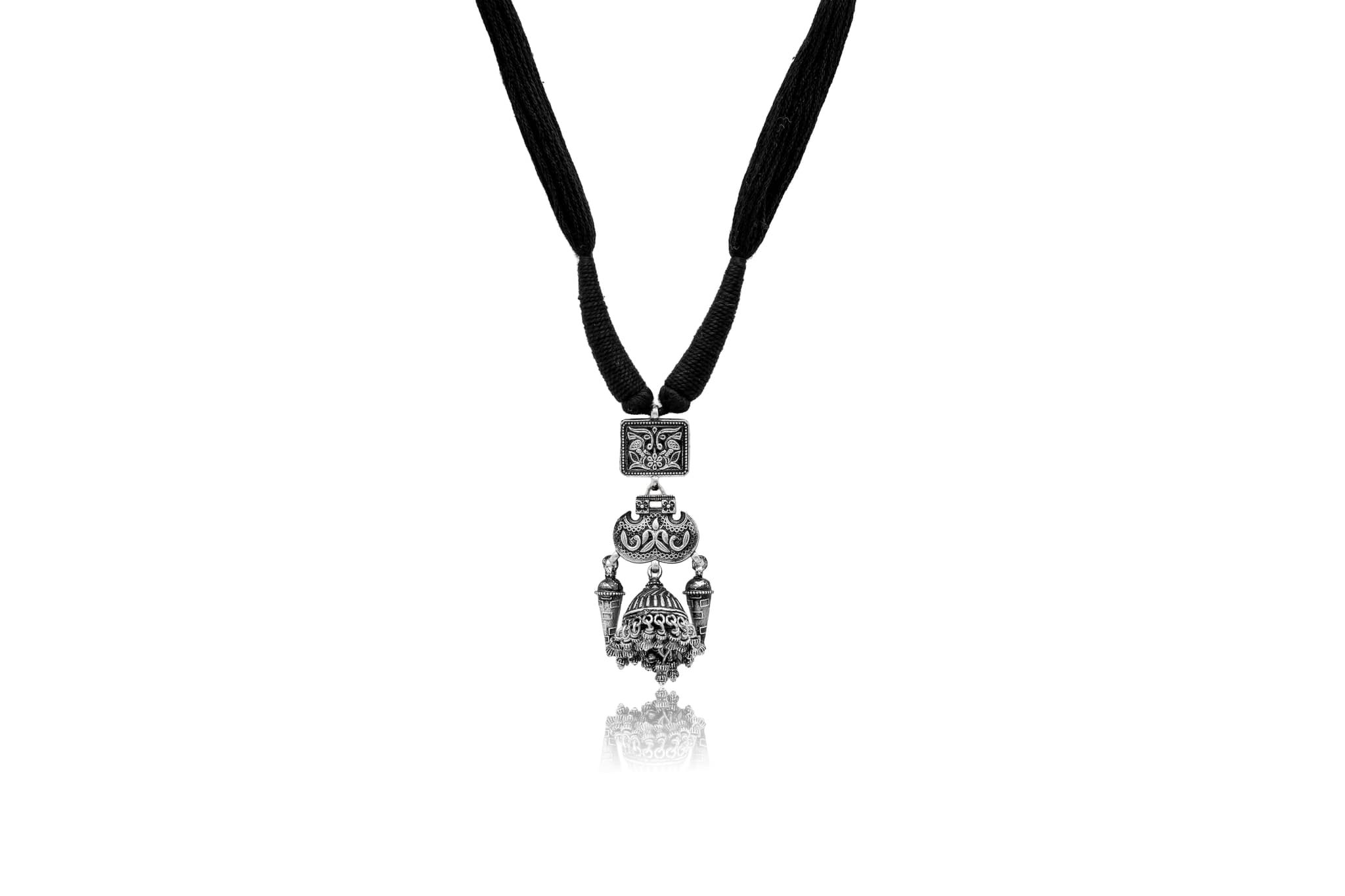 TEMPLE BELL REFLECTION SILVER PENDANT