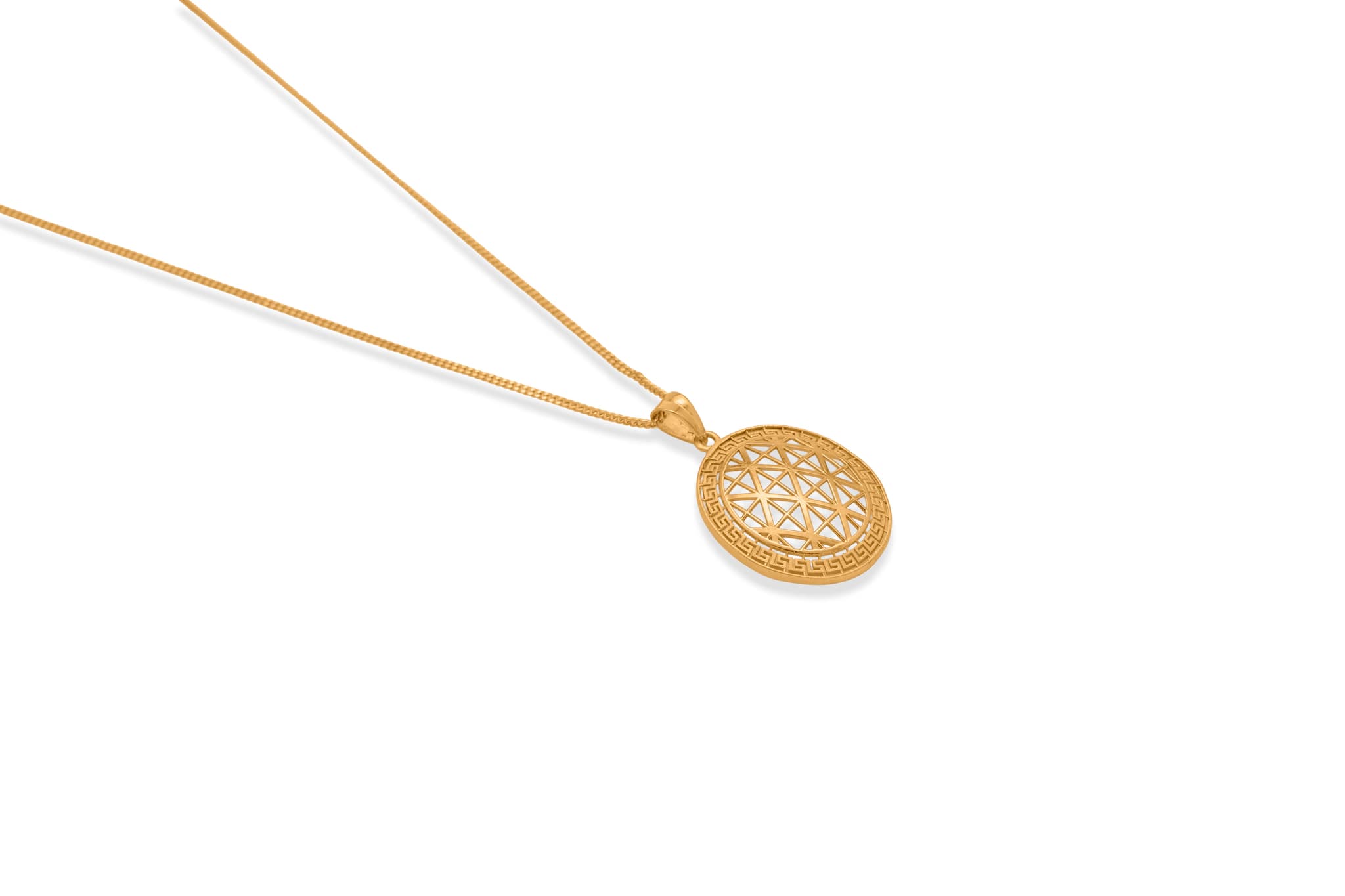 SILVER GRID PENDANT SET