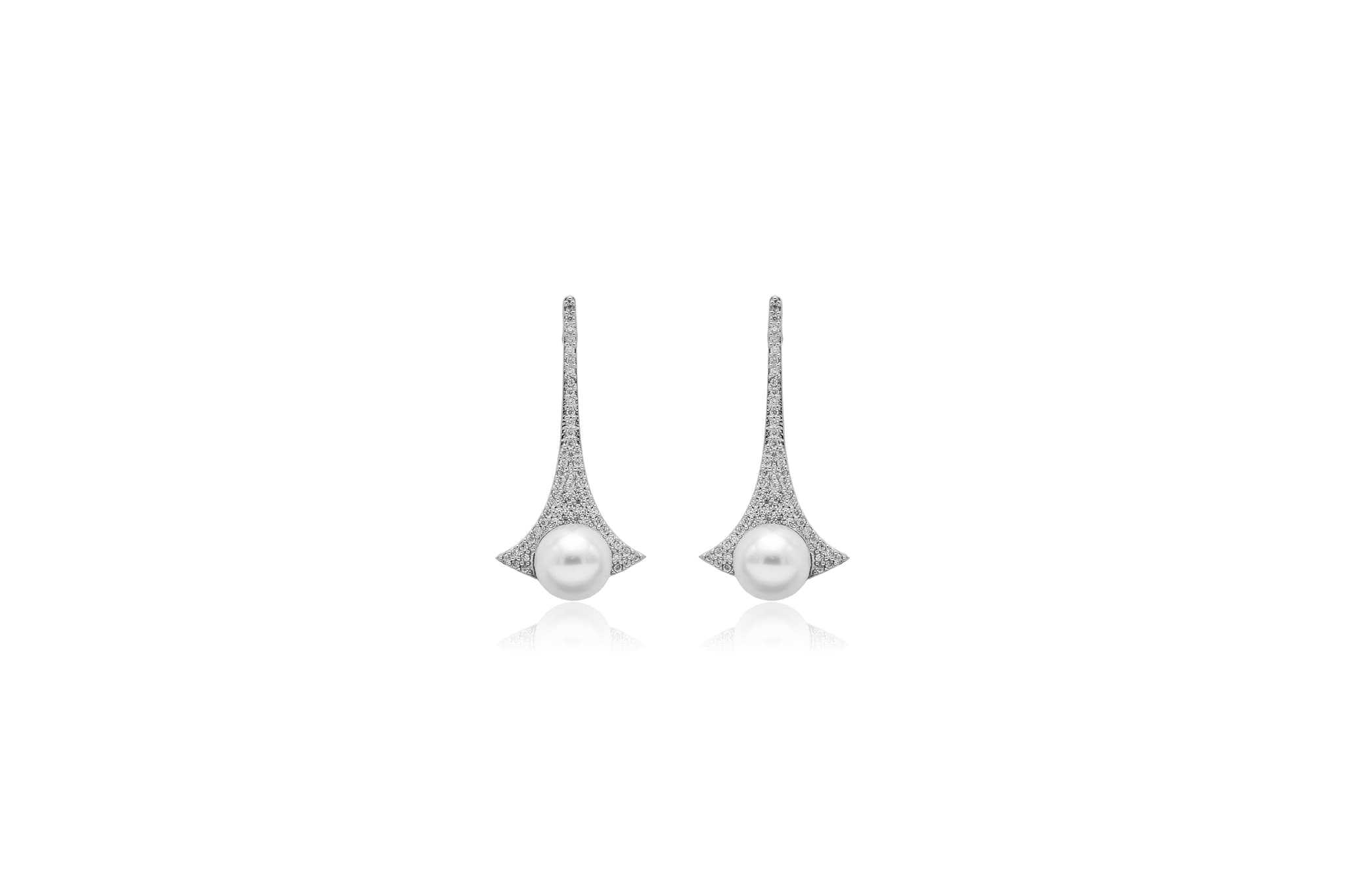Silver veil pearl earrings – handcrafted silver EARRINGS