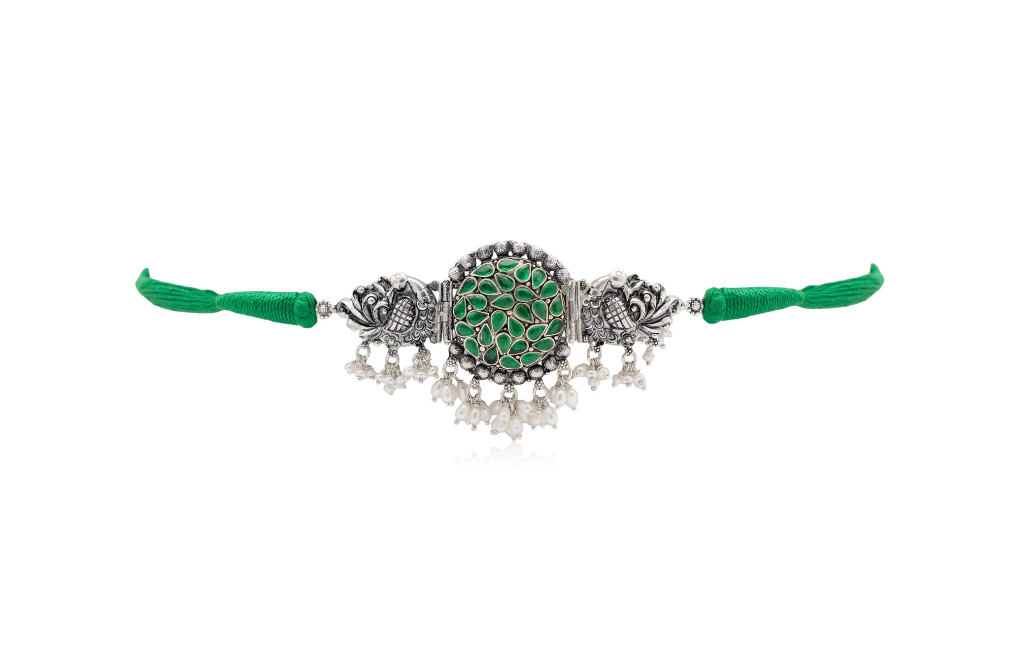 SILVER PEACOCK ROYAL CHOKER