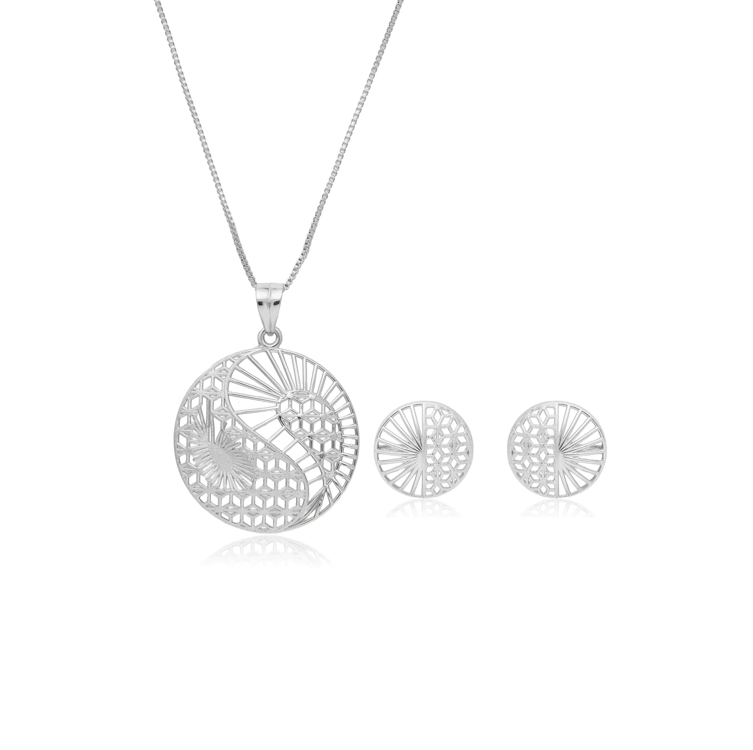 HIGH SHINE SILVER PENDANT SET