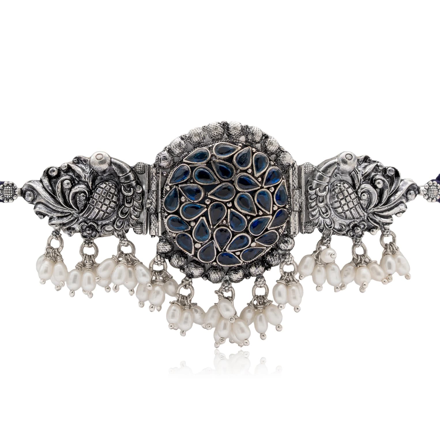 SILVER PEACOCK ROYAL CHOKER