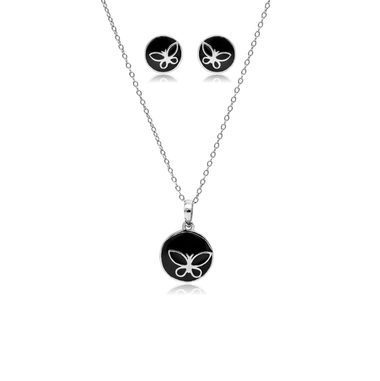 MONOCHROME SILVER PENDANT SET