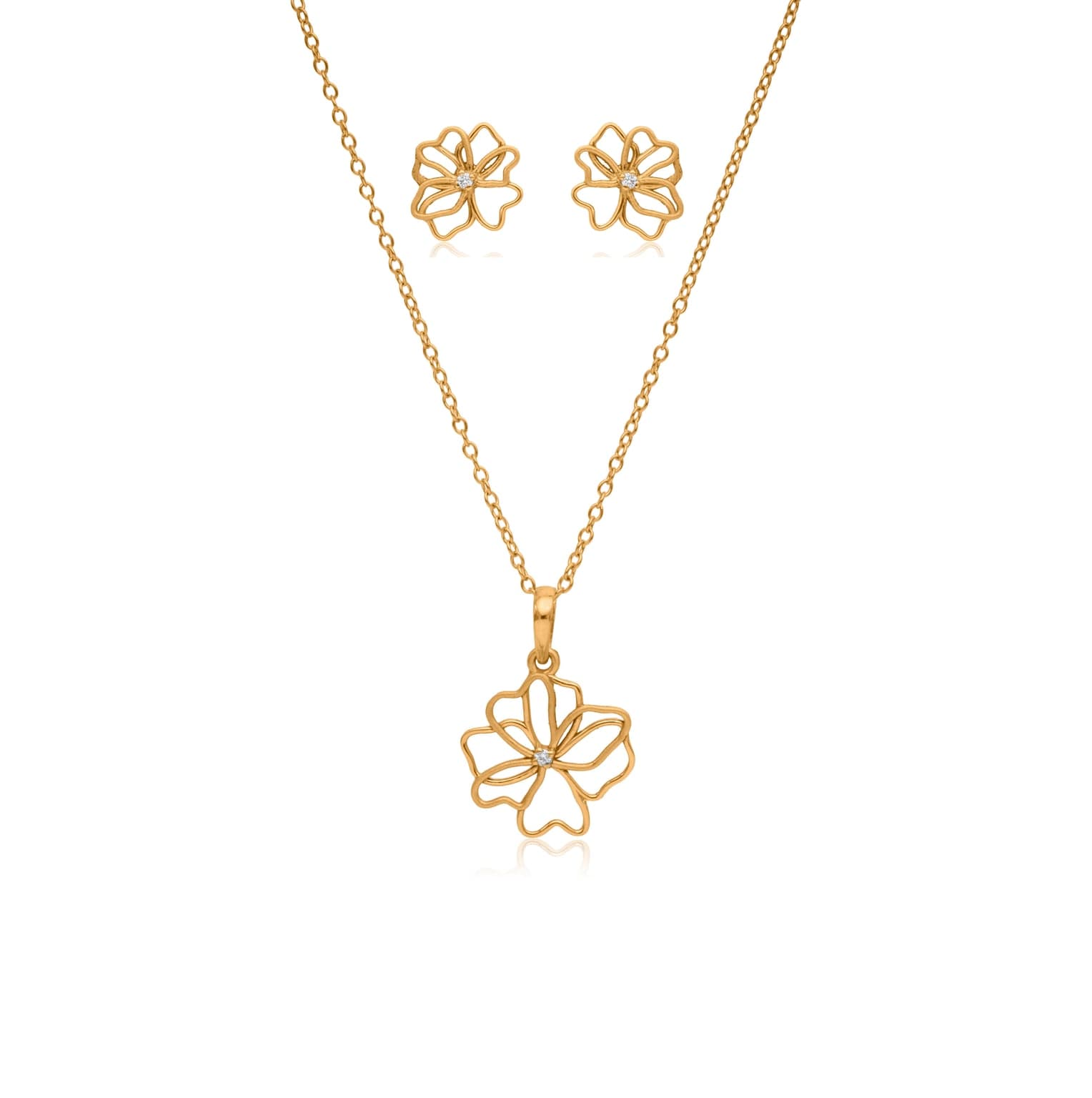 MIDAS TOUCH FLORALS DIAMOND PENDANT SET