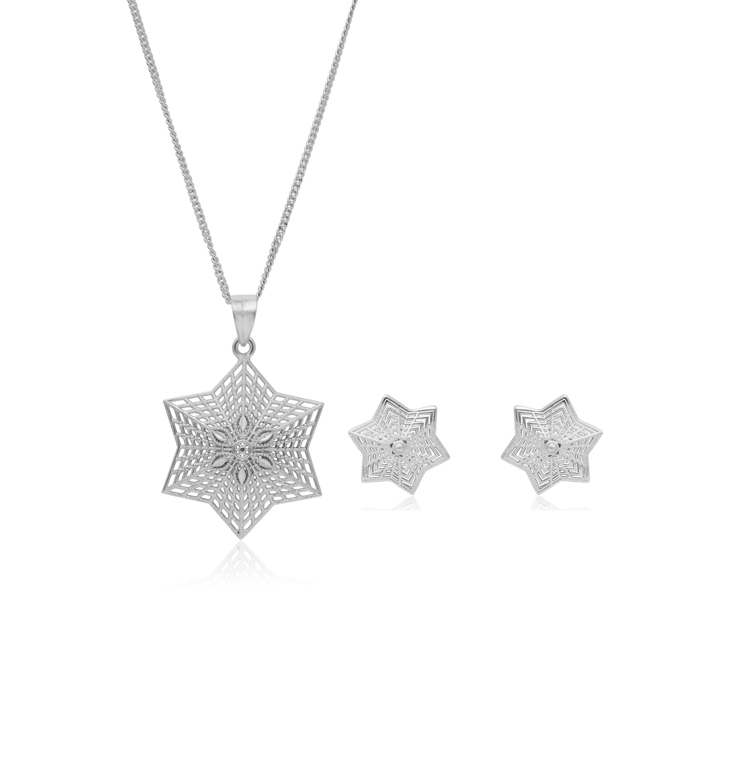 ASTRAL BLOOM SILVER PENDANT SET