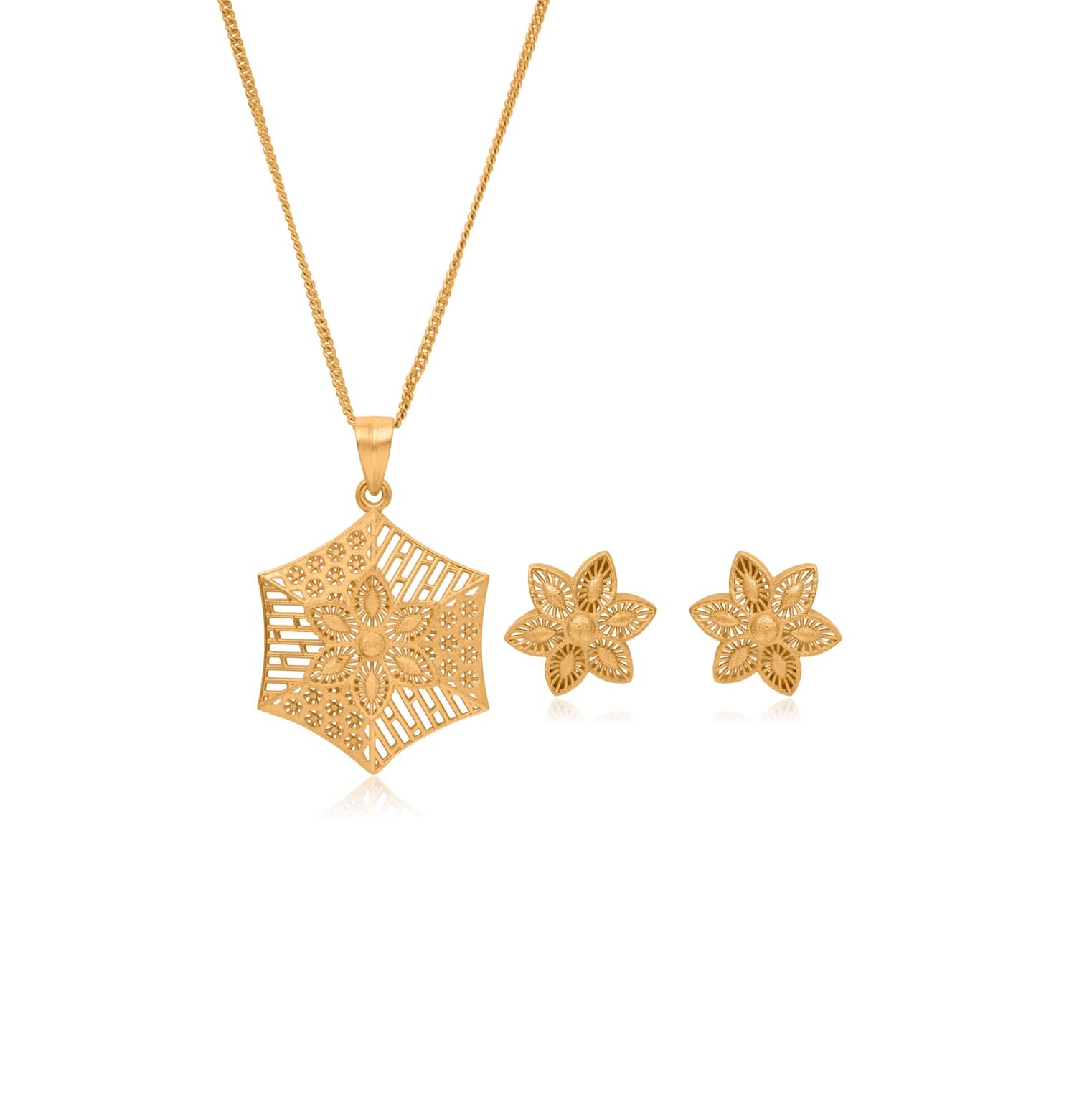 SIXFOLD BLOOM SILVER PENDANT SET