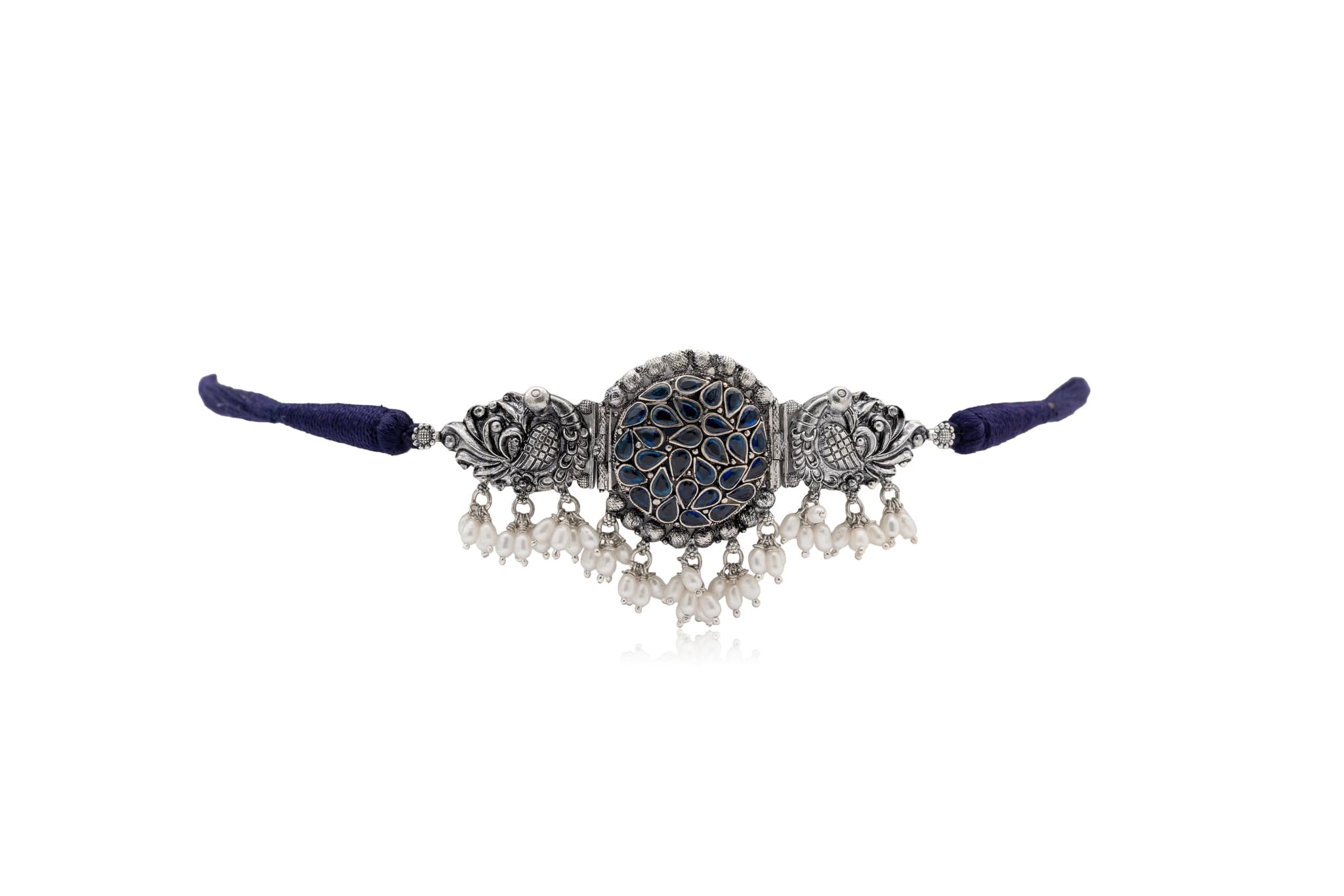 SILVER PEACOCK ROYAL CHOKER