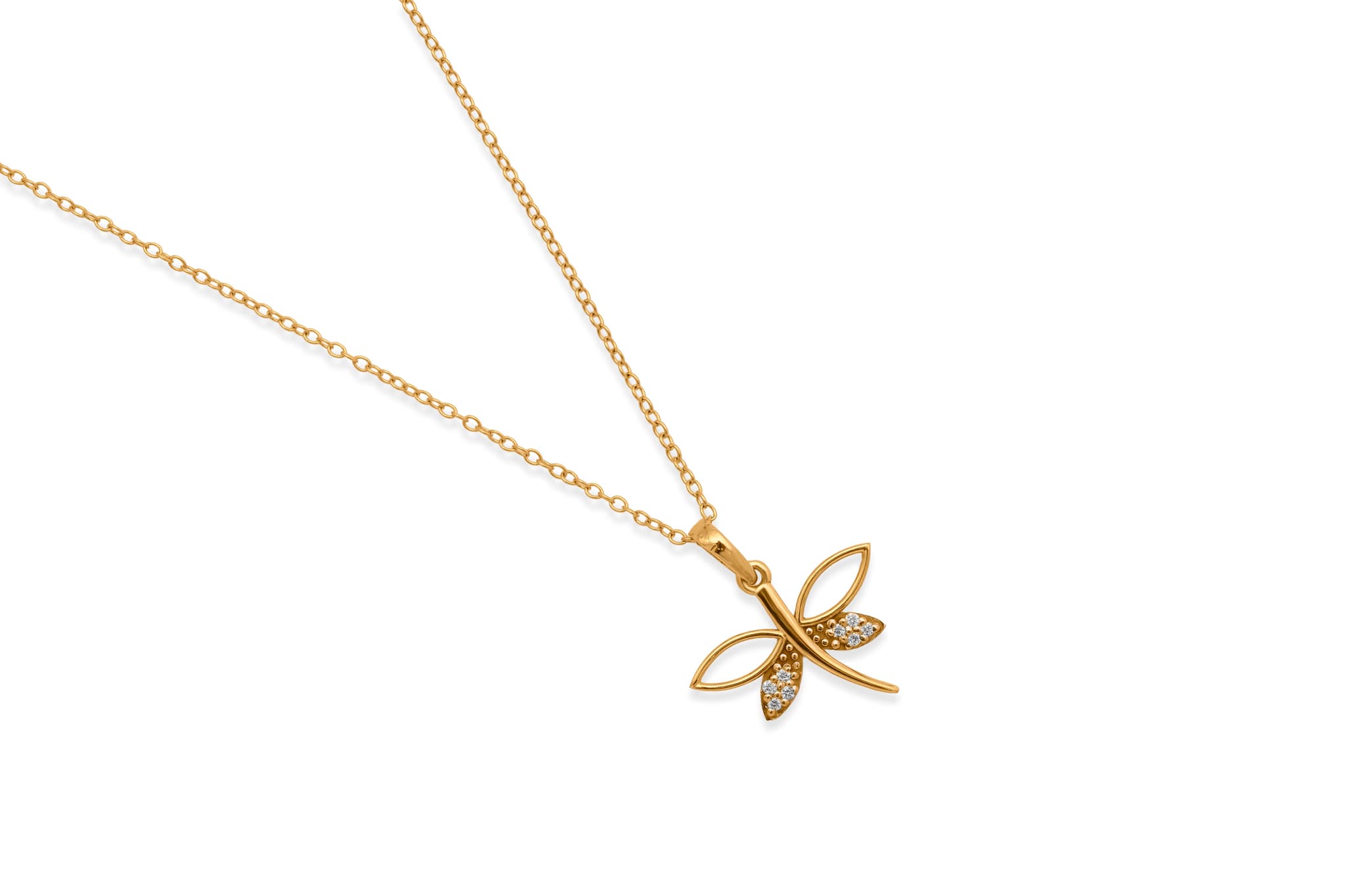 SPARKLING DIAMOND DRAGONFLY PENDANT SET